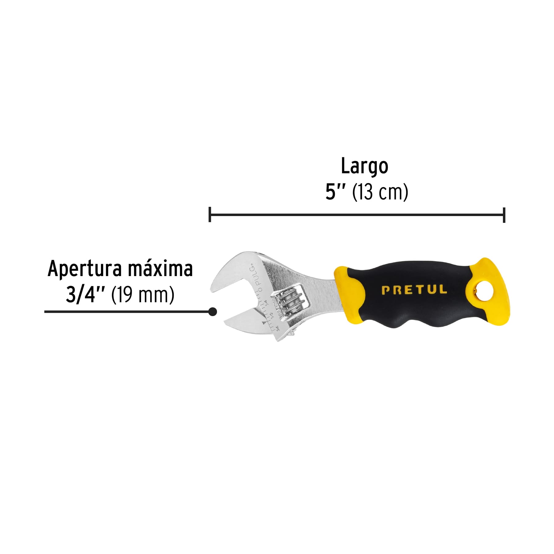 Perico corto, 5" con grip, Pretul