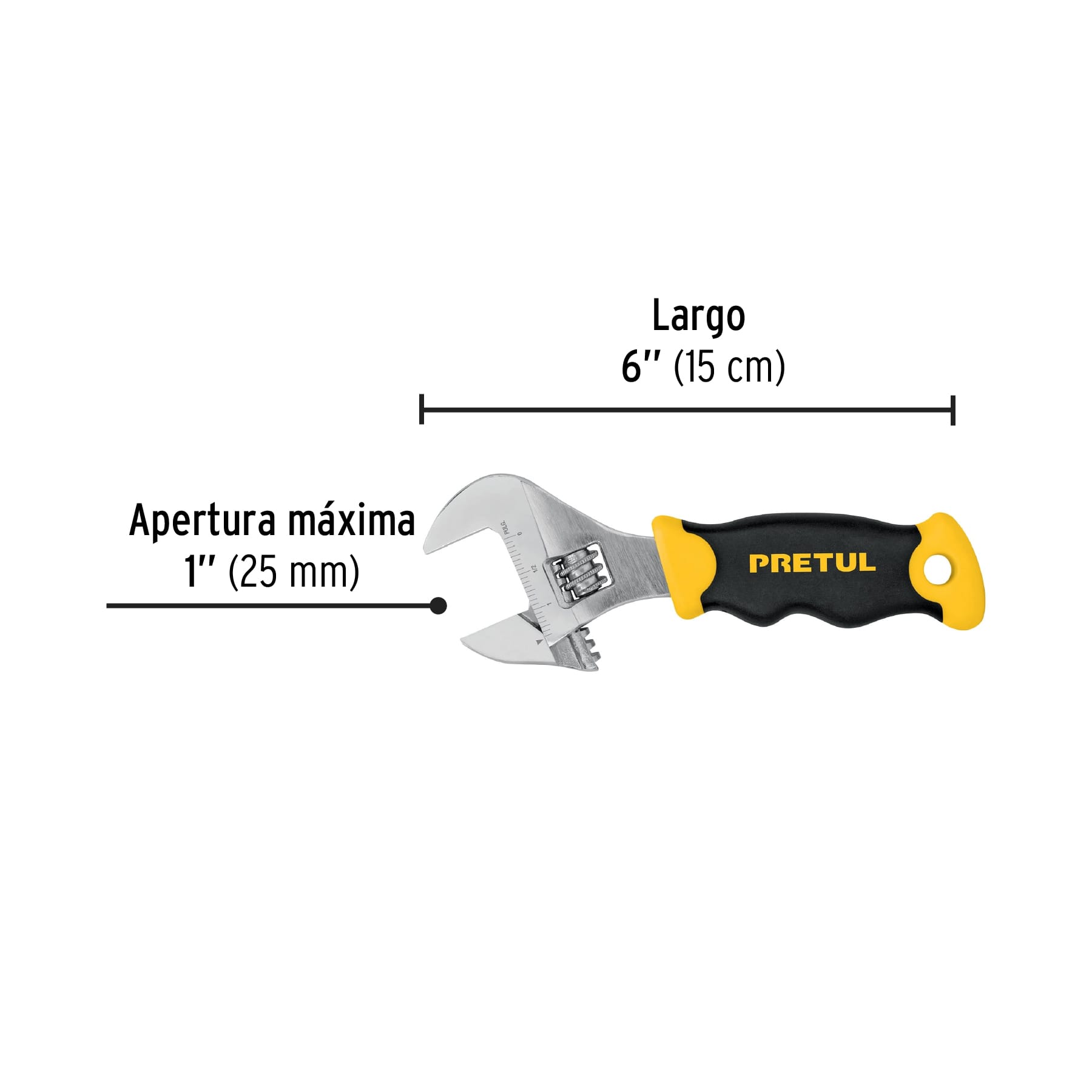 Perico corto, 6" con grip, Pretul