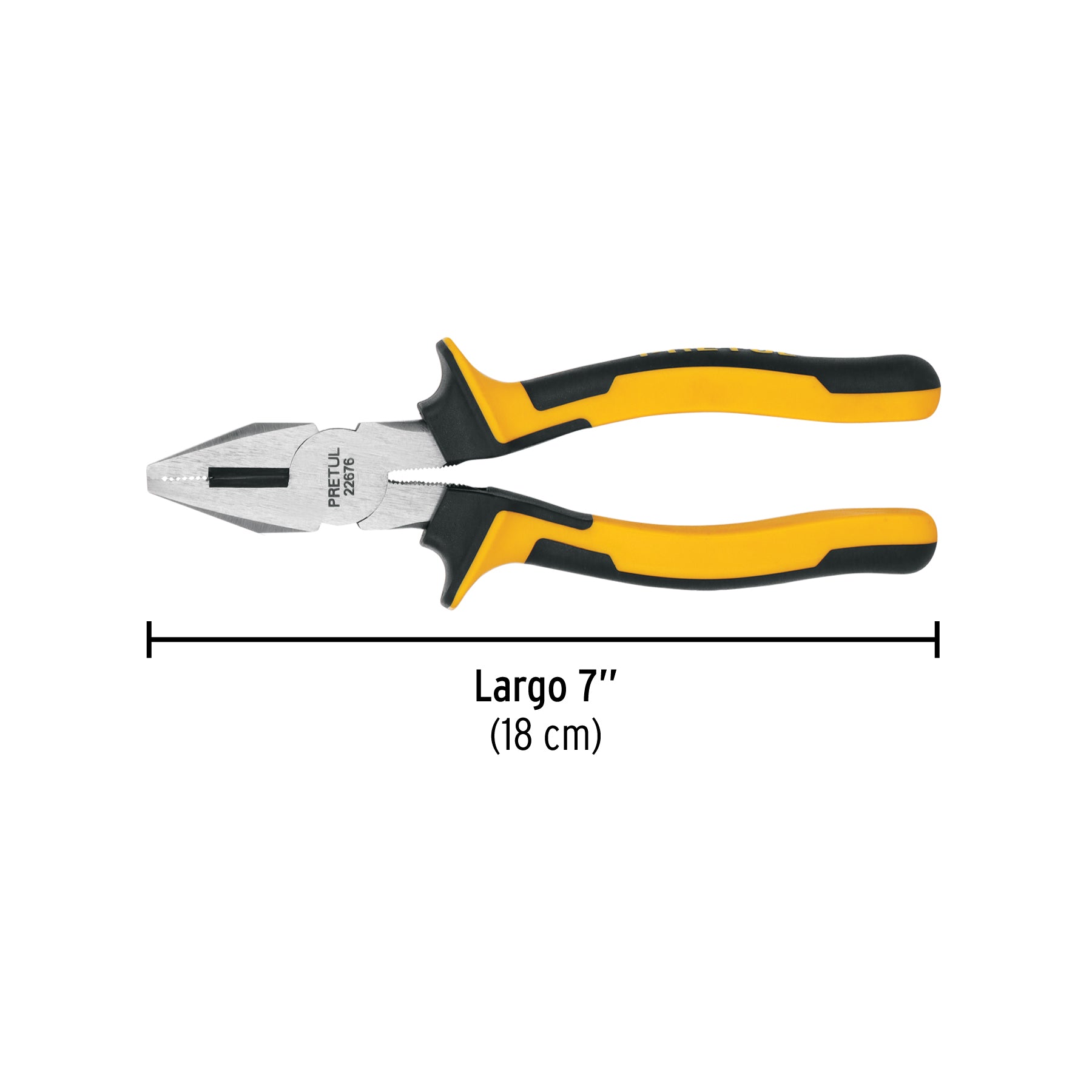 Pinza para electricista 7", mango comfort grip, Pretul