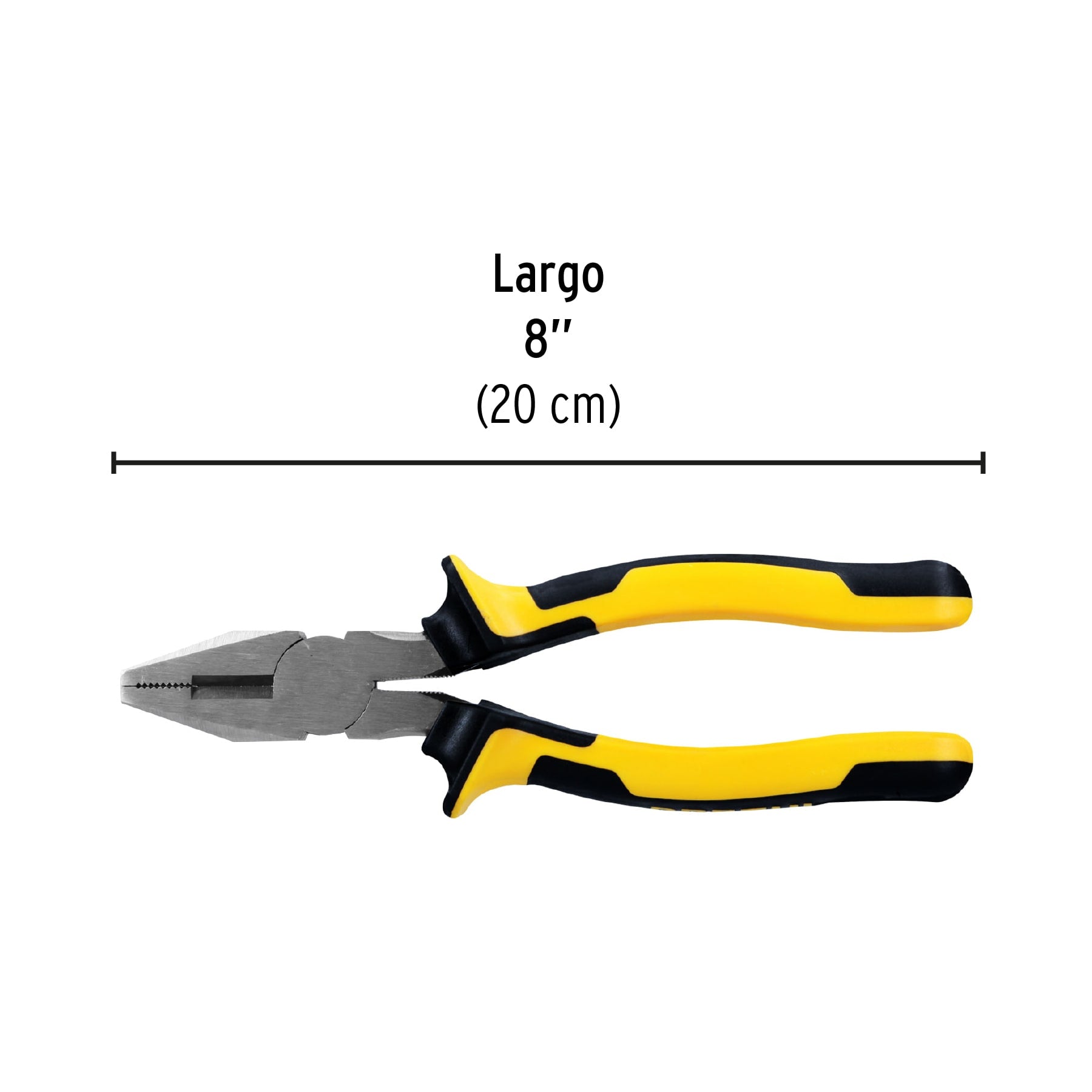 Pinza para electricista 8", mango comfort grip, pretul