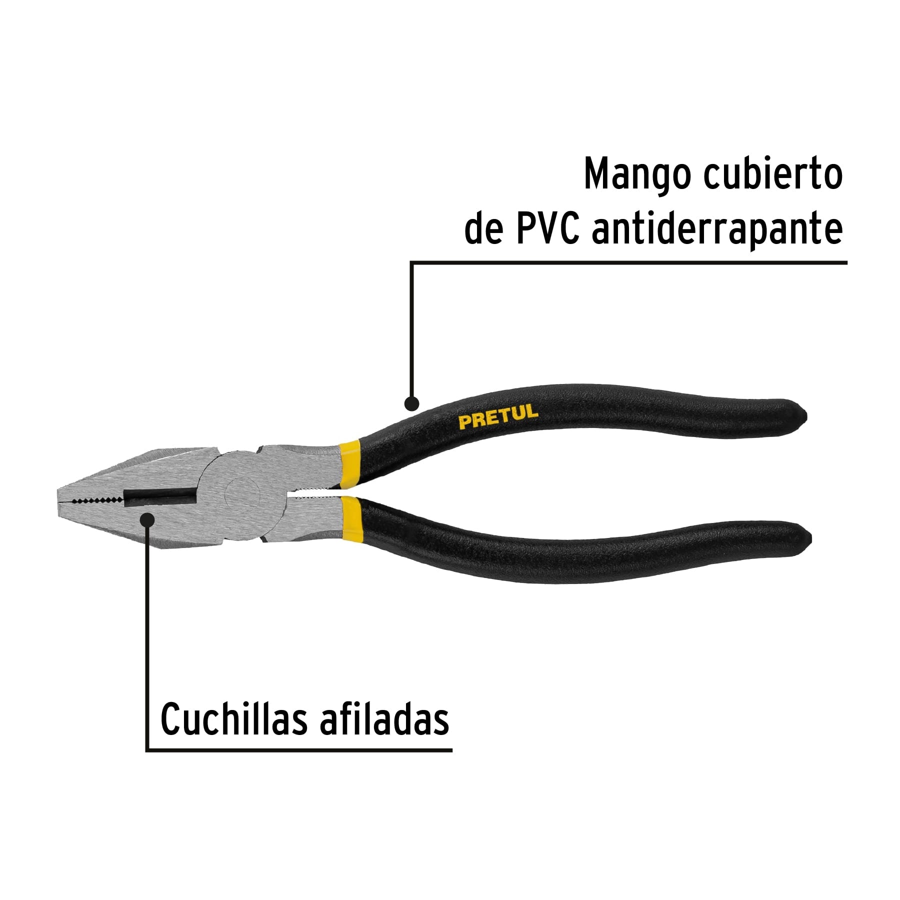 Pinza ligera de electricista 8", pretul