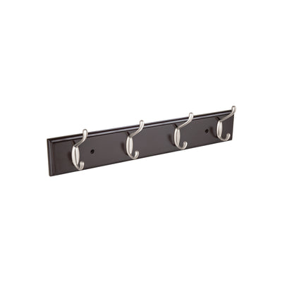 Perchero negro para pared con 4 ganchos satinados