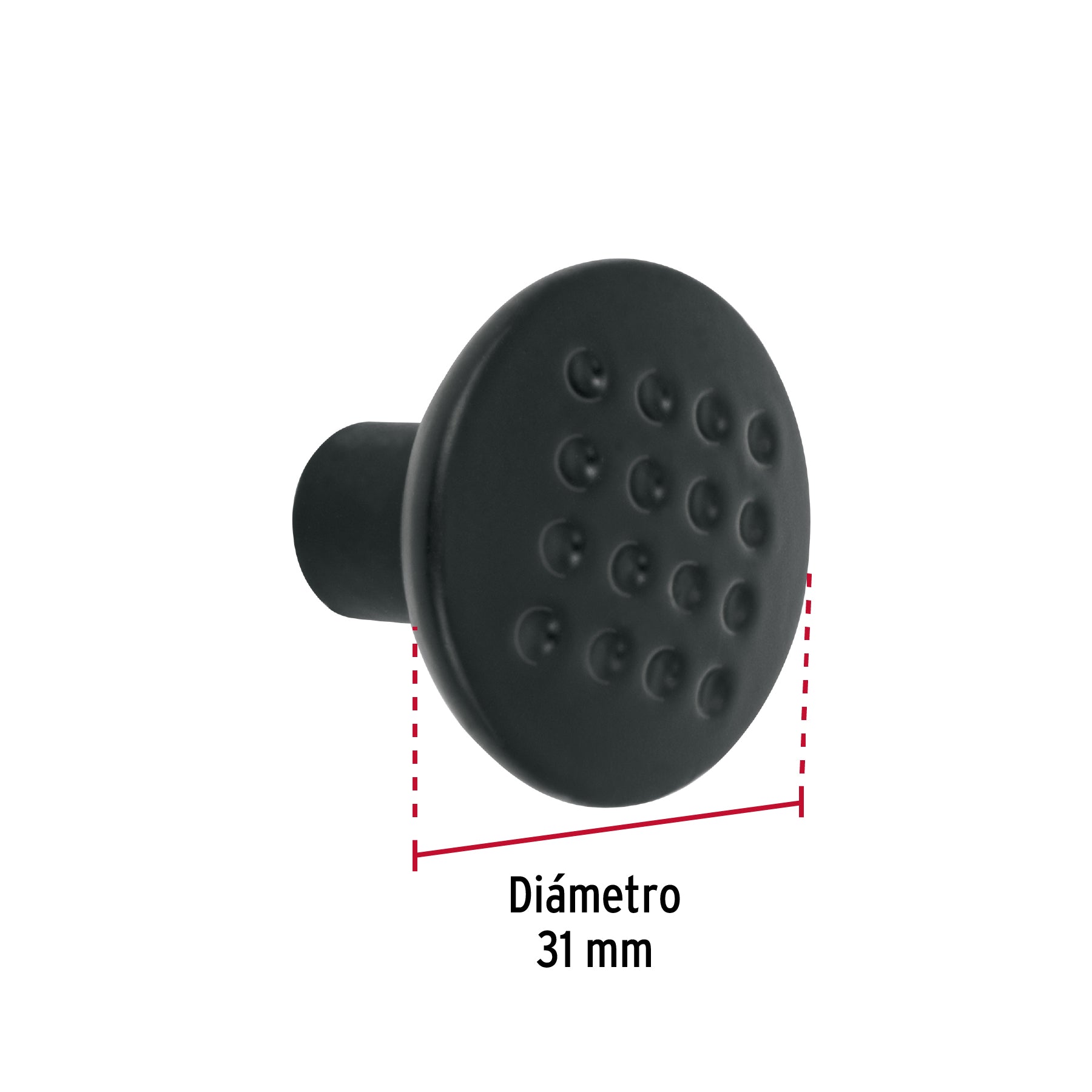 Perilla estilo 'Contempo' acabado negro, Hermex