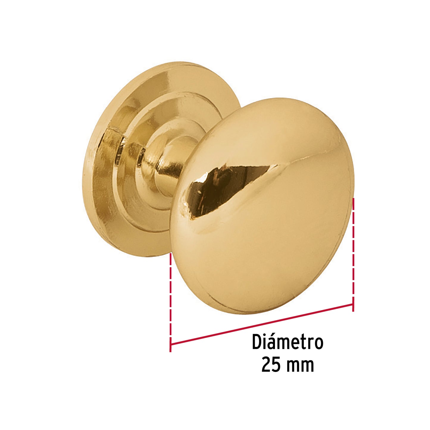 Perilla, latón brillante, estilo Arco