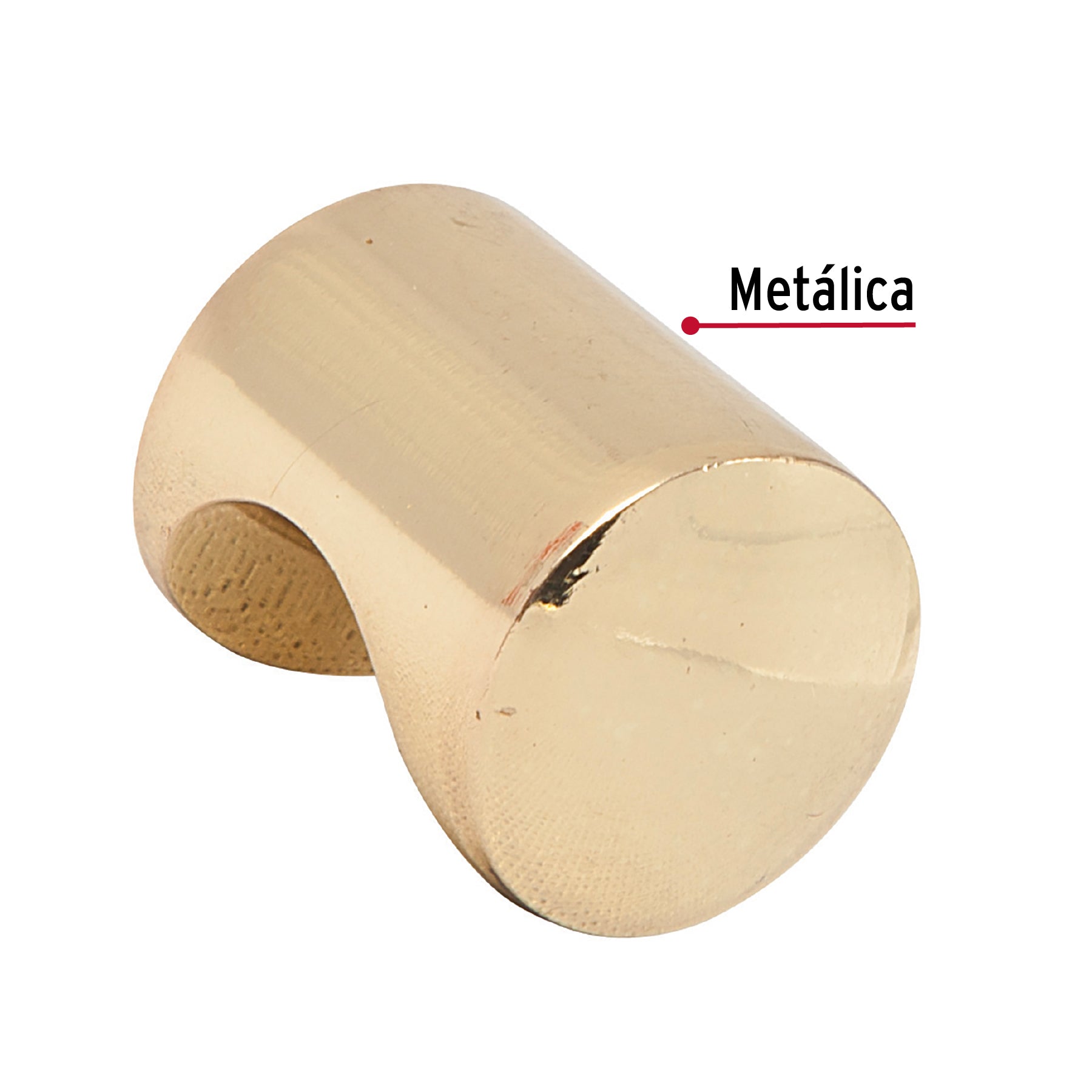 Perilla, latón brillante, estilo Cilindro