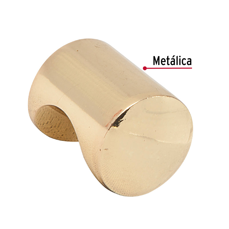 Perilla, latón brillante, estilo Cilindro