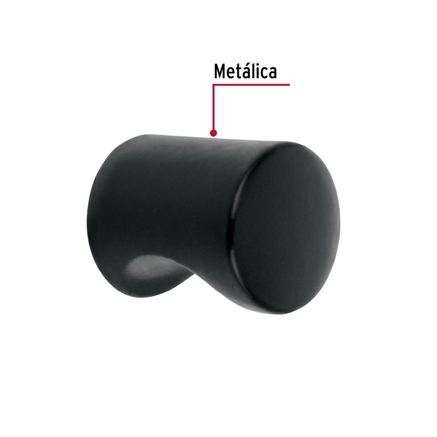 Perilla estilo 'Cilindro' acabado negro, Hermex