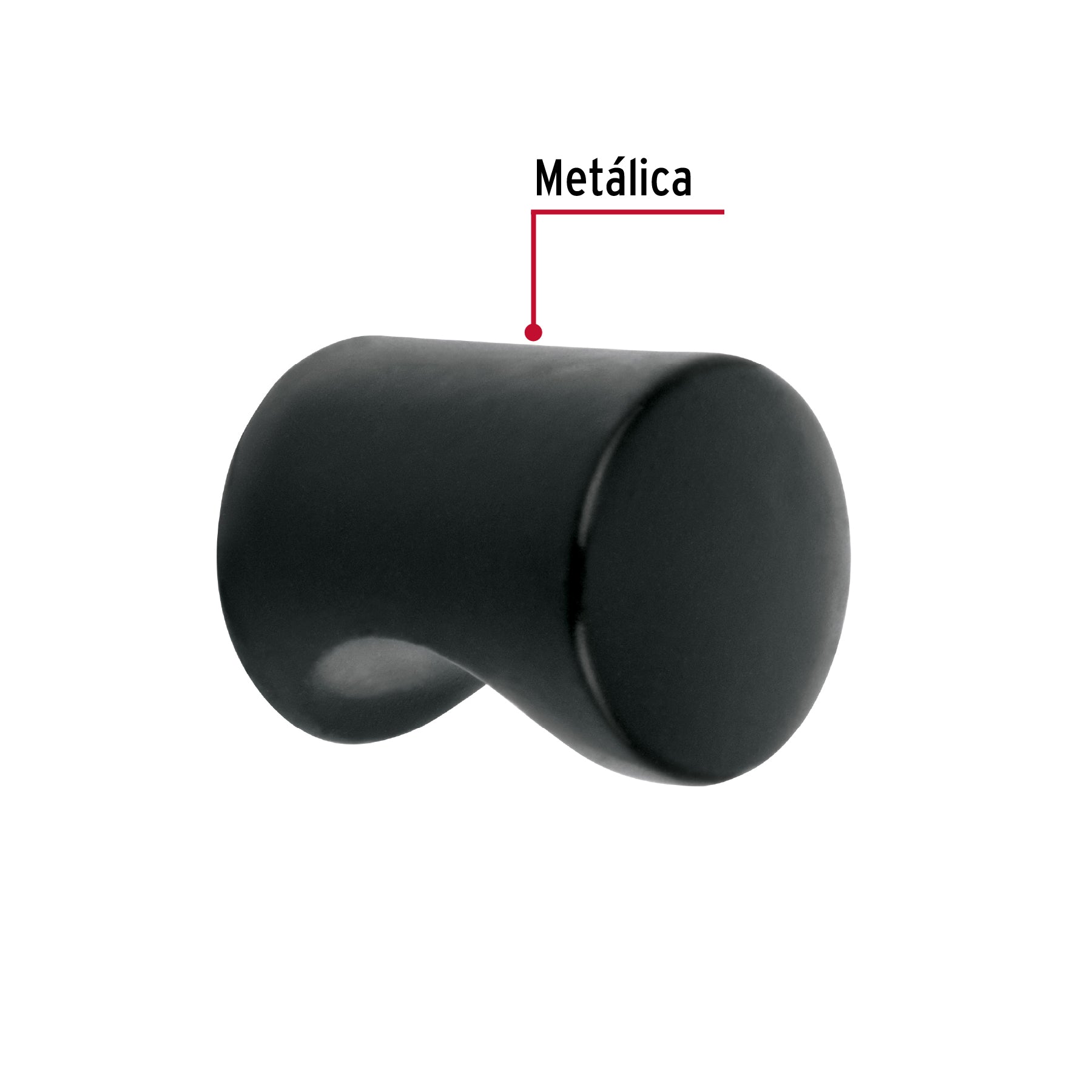 Perilla estilo 'Cilindro' acabado negro, Hermex