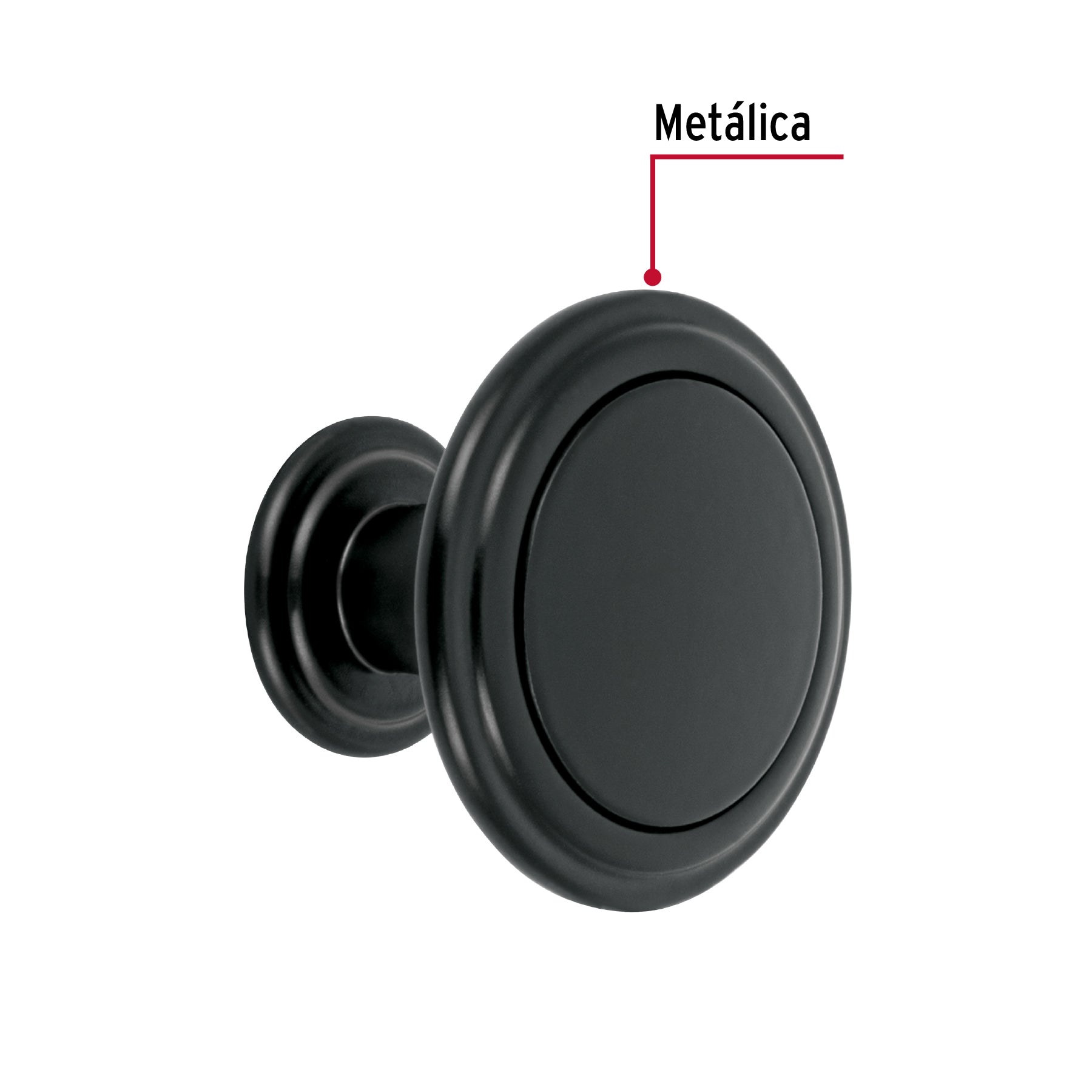 Perilla estilo 'Moderno' acabado negro, Hermex