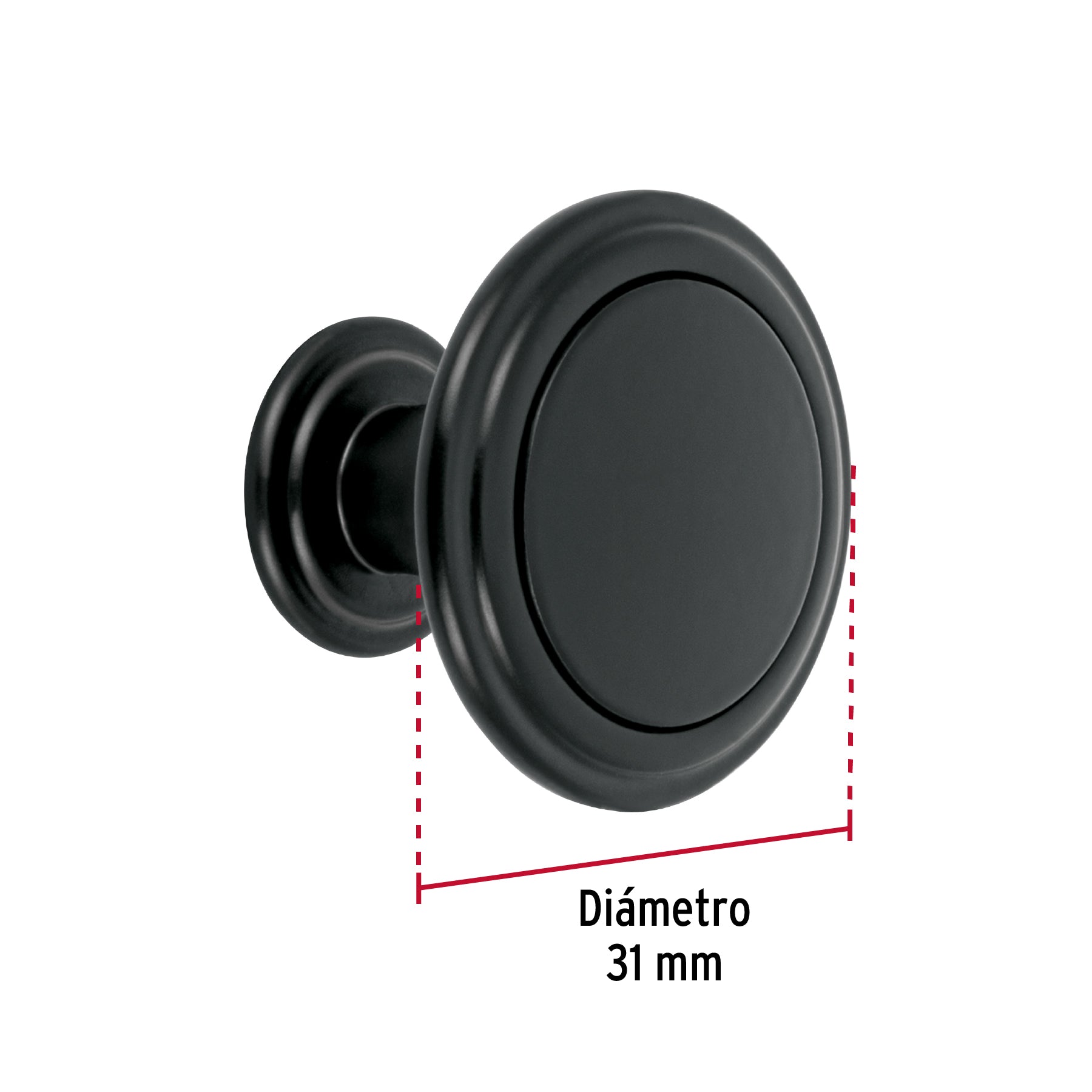 Perilla estilo 'Moderno' acabado negro, Hermex