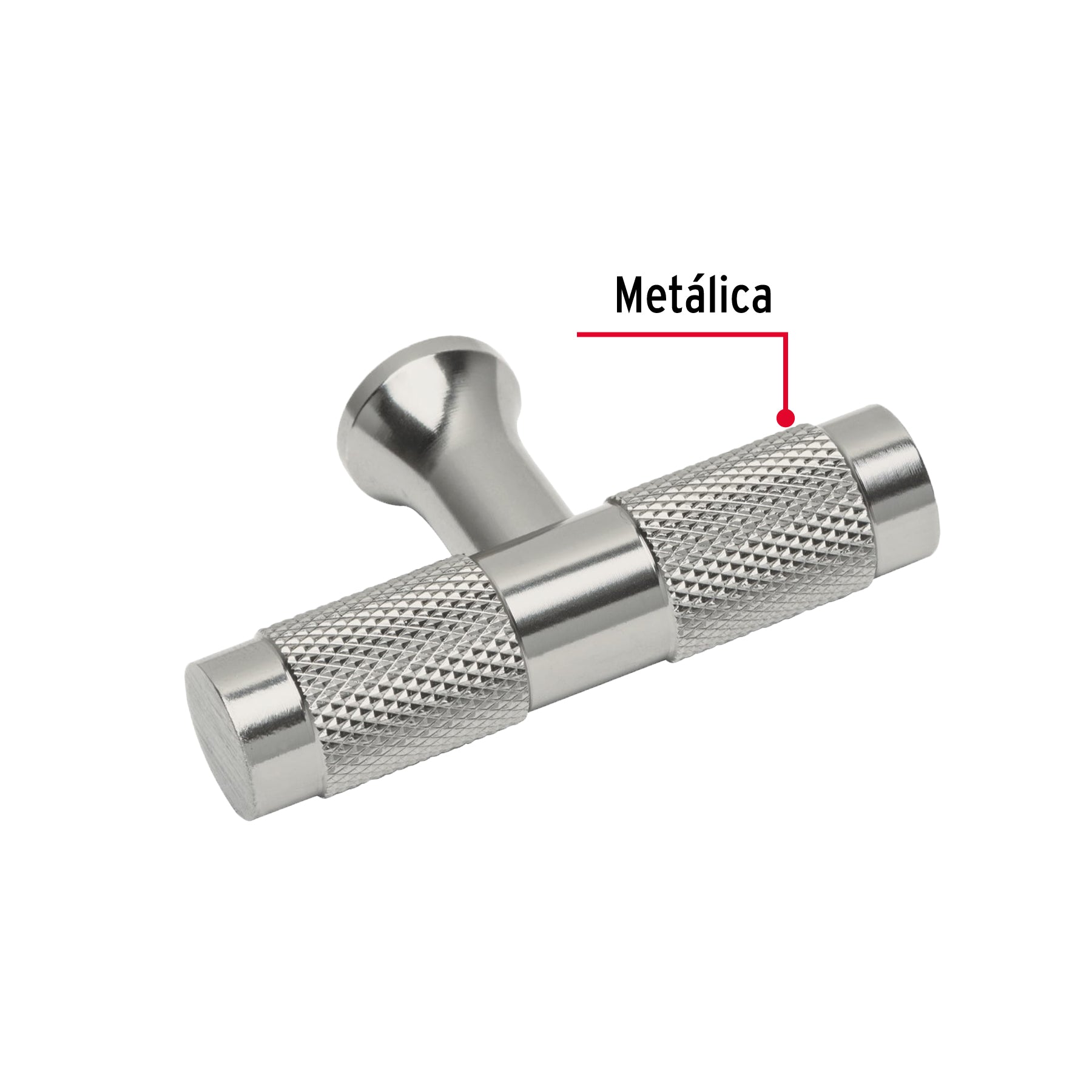 Perilla metálica estilo ' Segovia', niquel satinado, Hermex