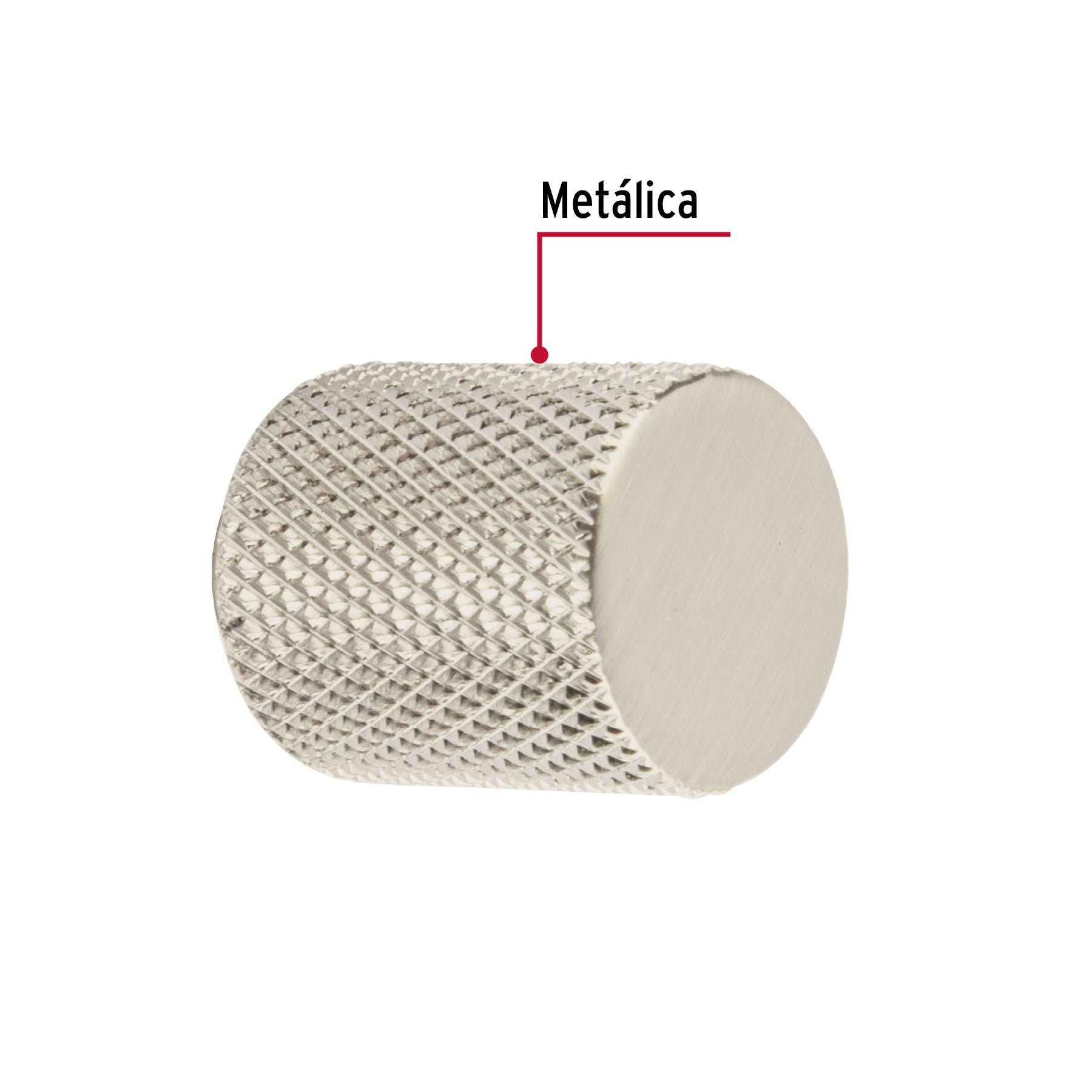 Perilla metálica estilo 'Cádiz', níquel satinado, HERMEX