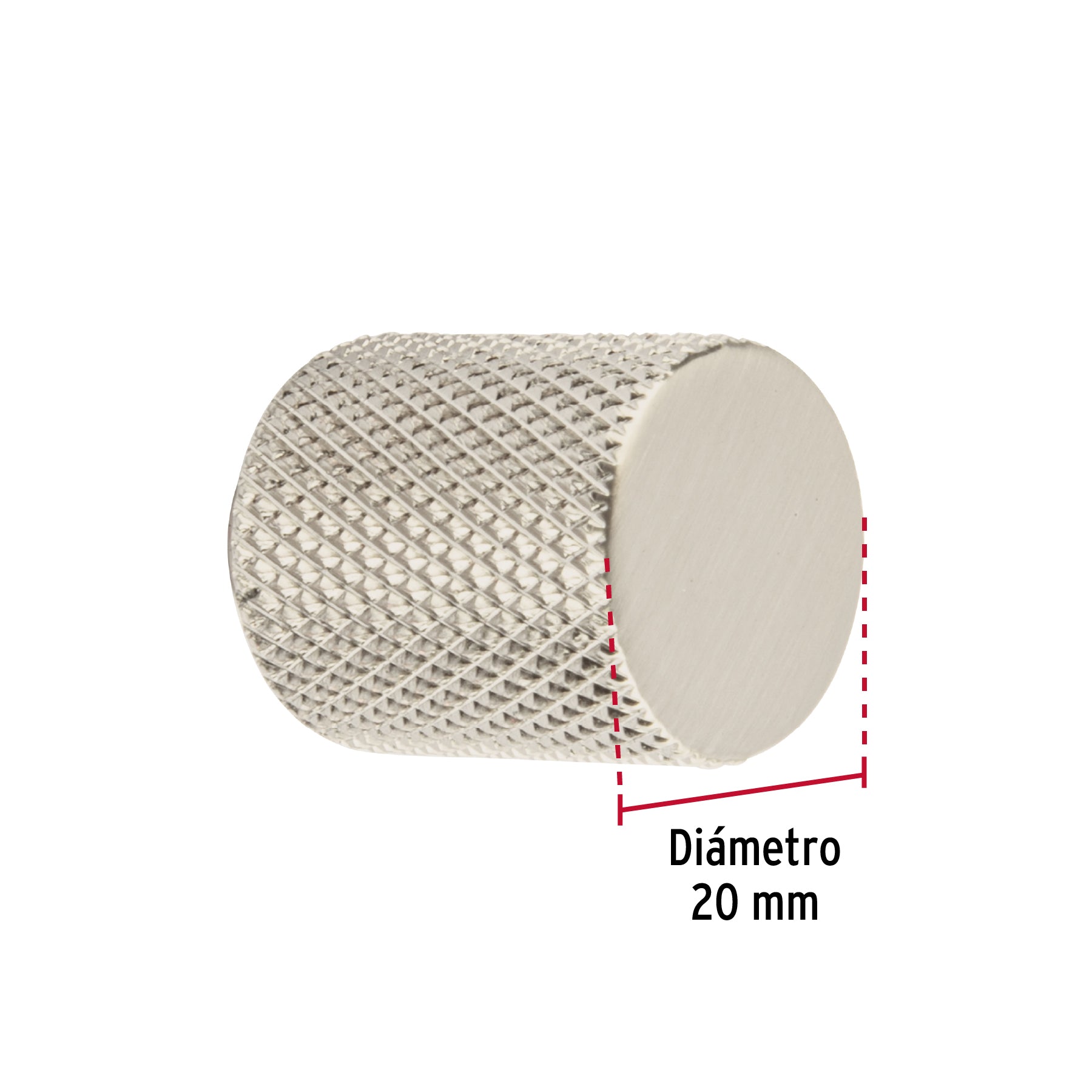 Perilla metálica estilo 'Cádiz', níquel satinado, HERMEX