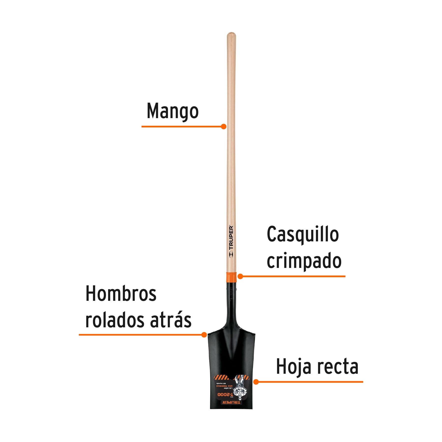 Pala T-2000, escarramán mango largo, promo