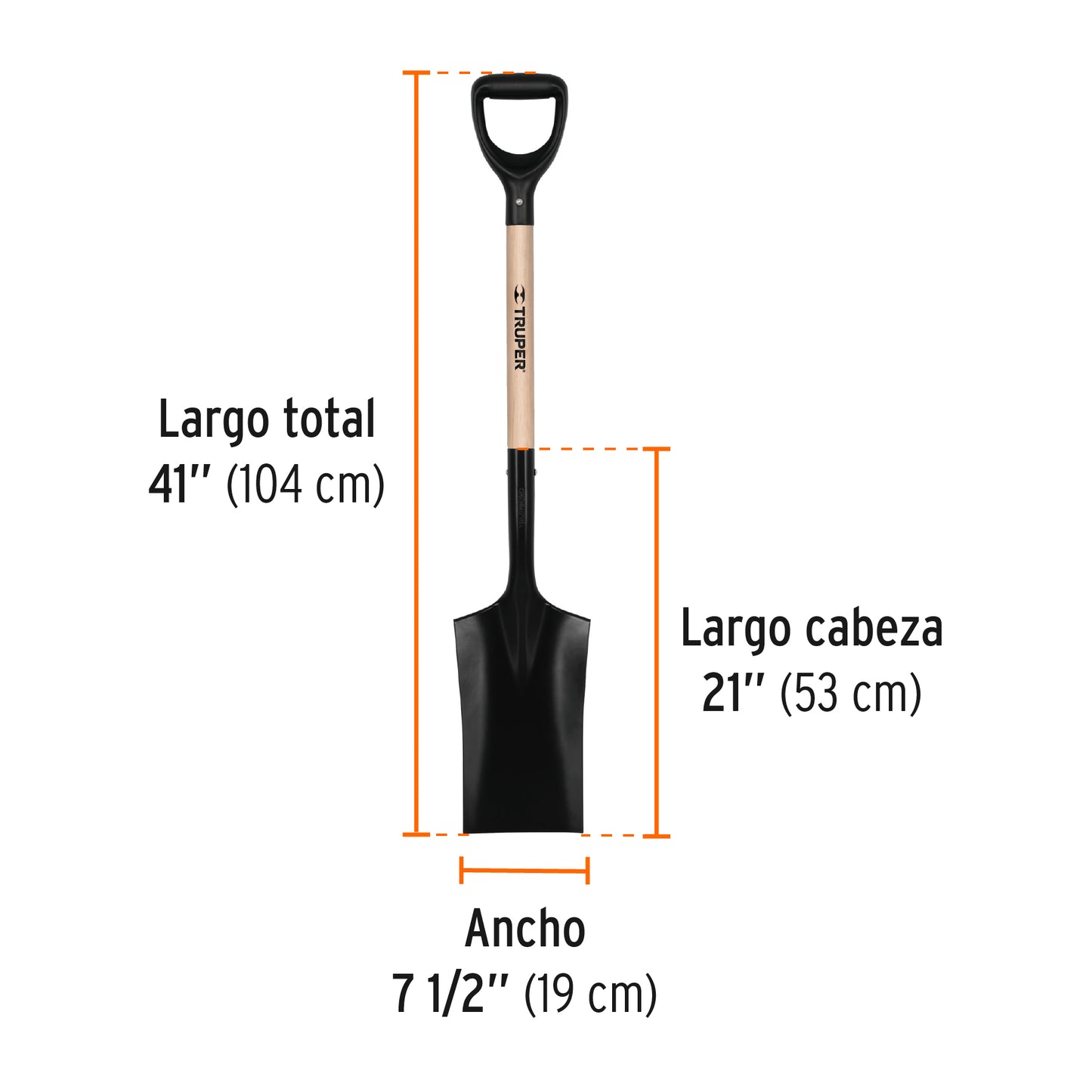 Pala T-1000, escamarrán puño plastico recto