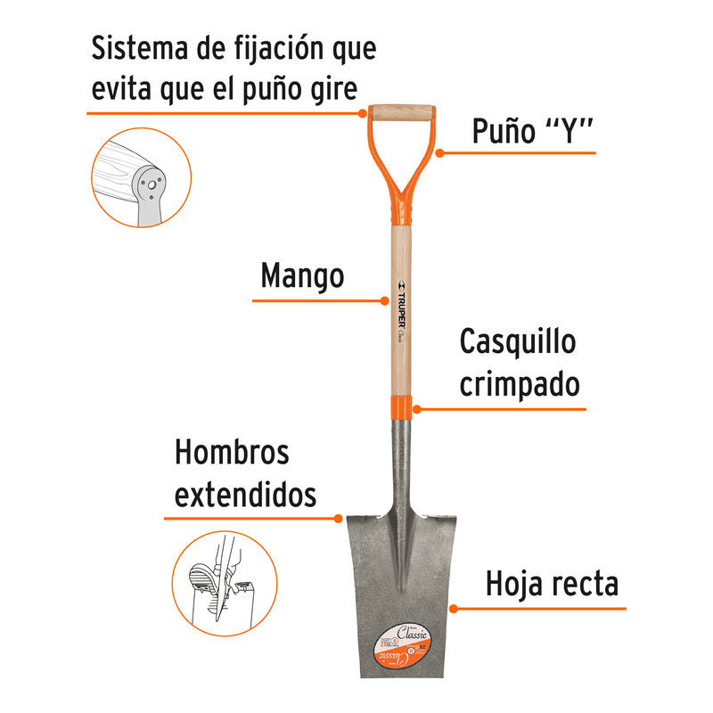 Pala classic escarramán, larga, puño "y"