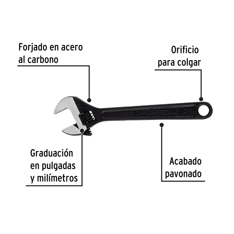 Perico profesional, 10", pavonado, pretul
