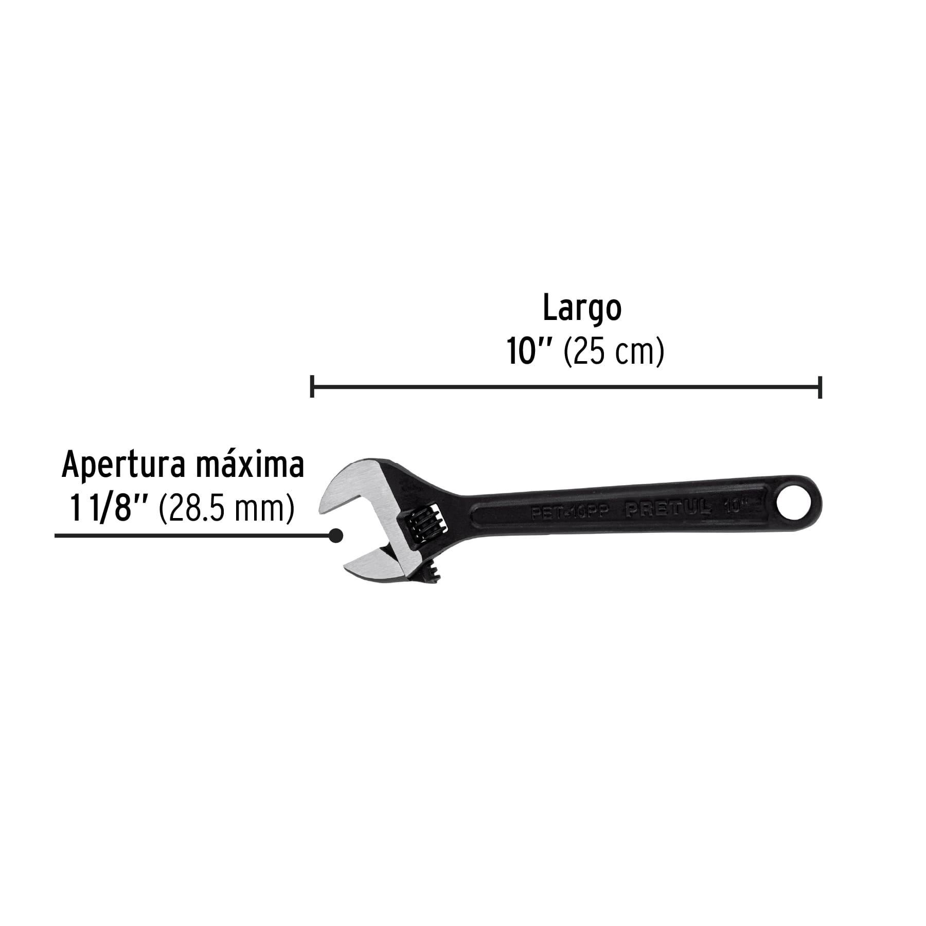 Perico profesional, 10", pavonado, pretul