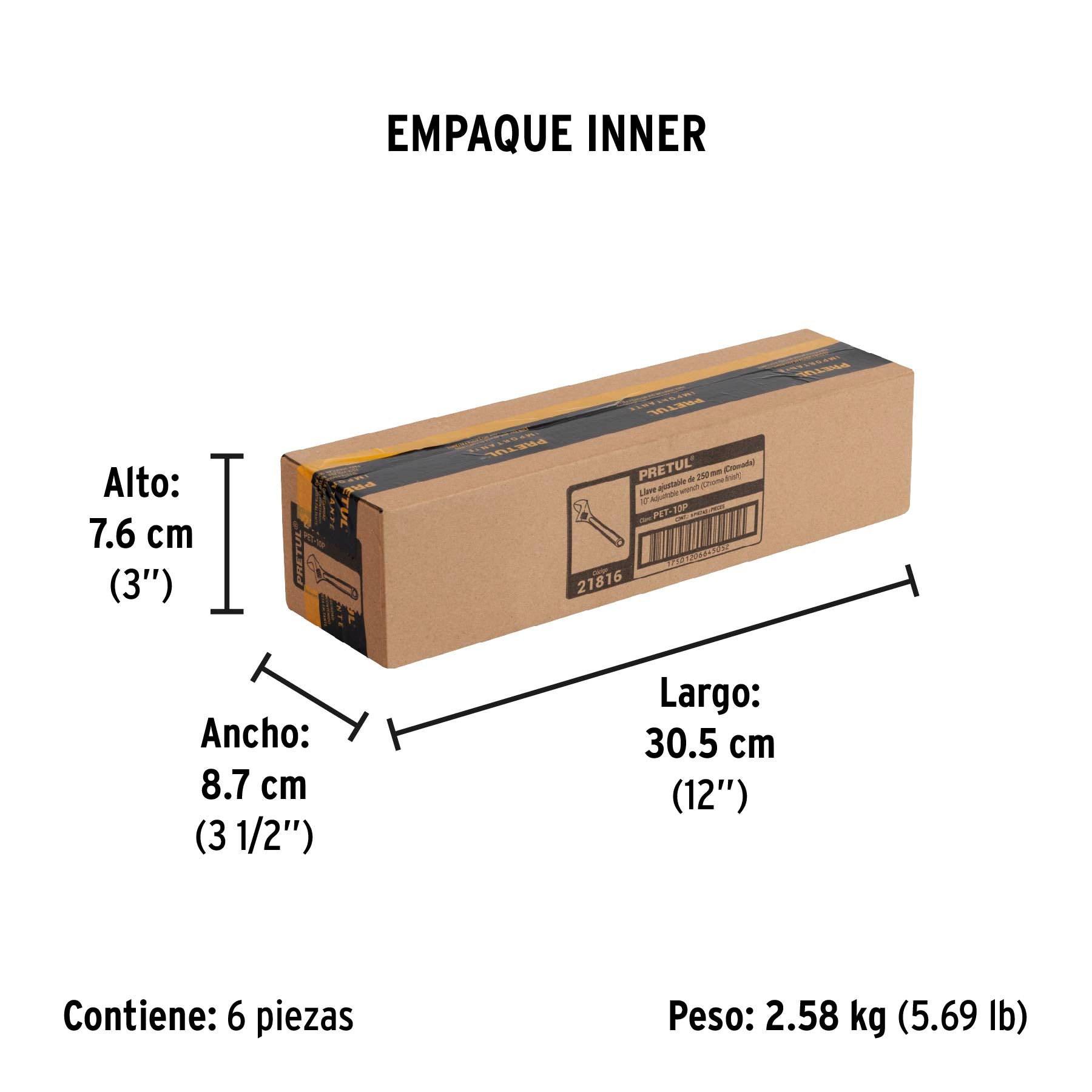Perico cromado 10", Pretul