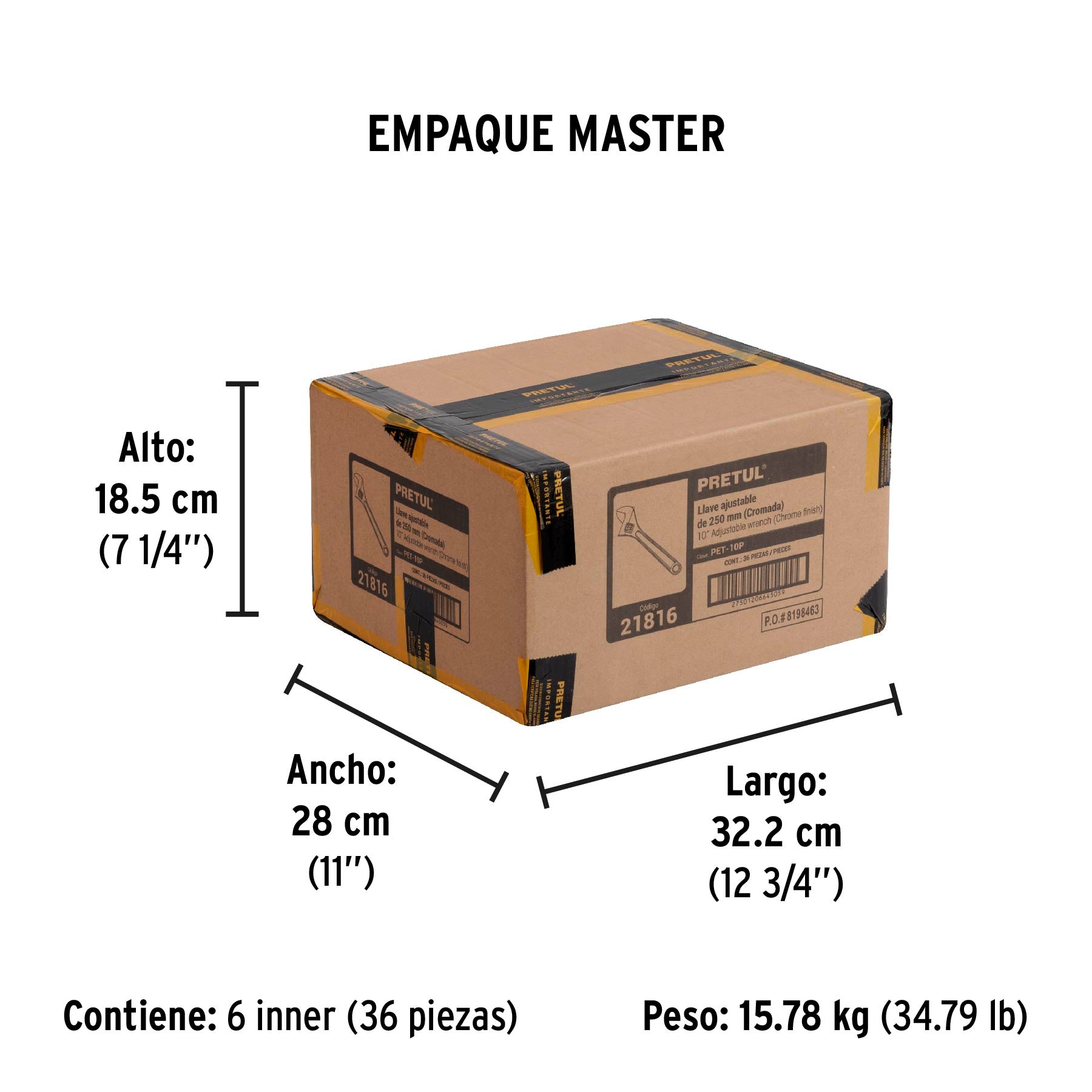 Perico cromado 10", Pretul