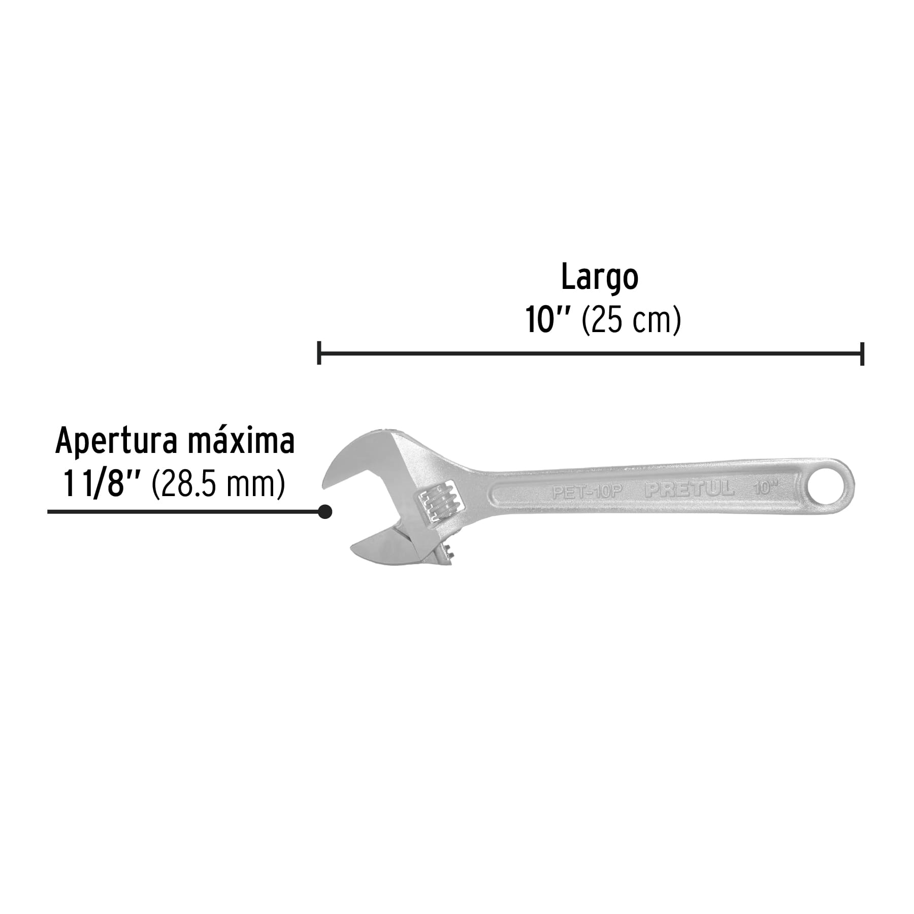 Perico cromado 10", Pretul