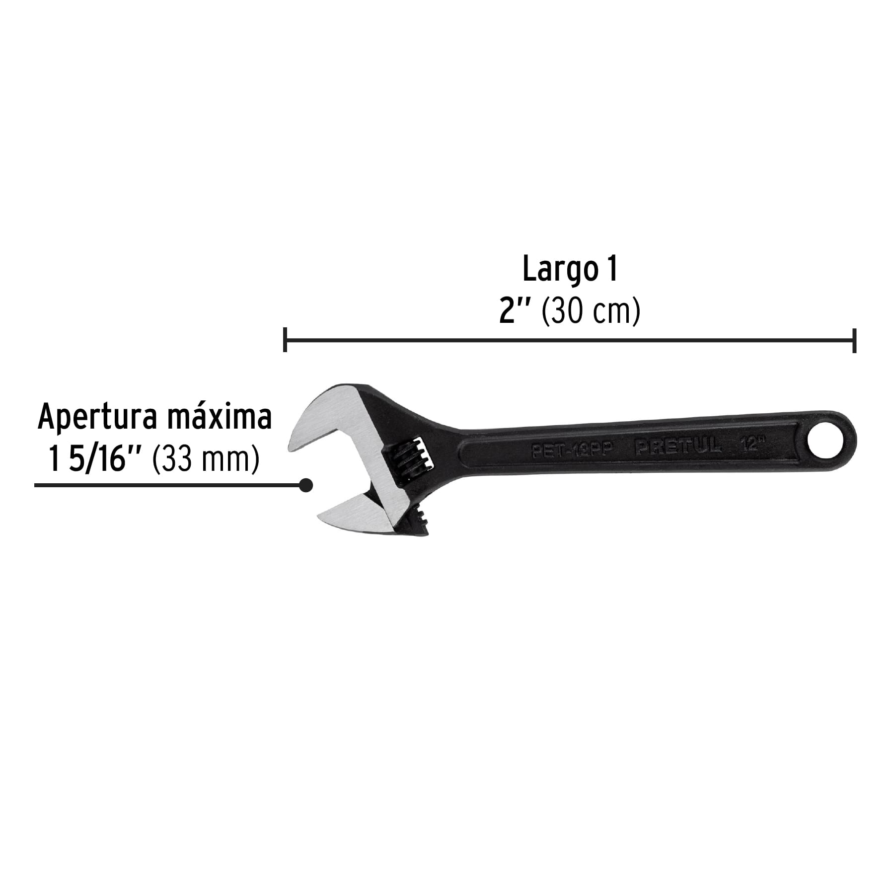 Perico profesional, 12", pavonado, pretul