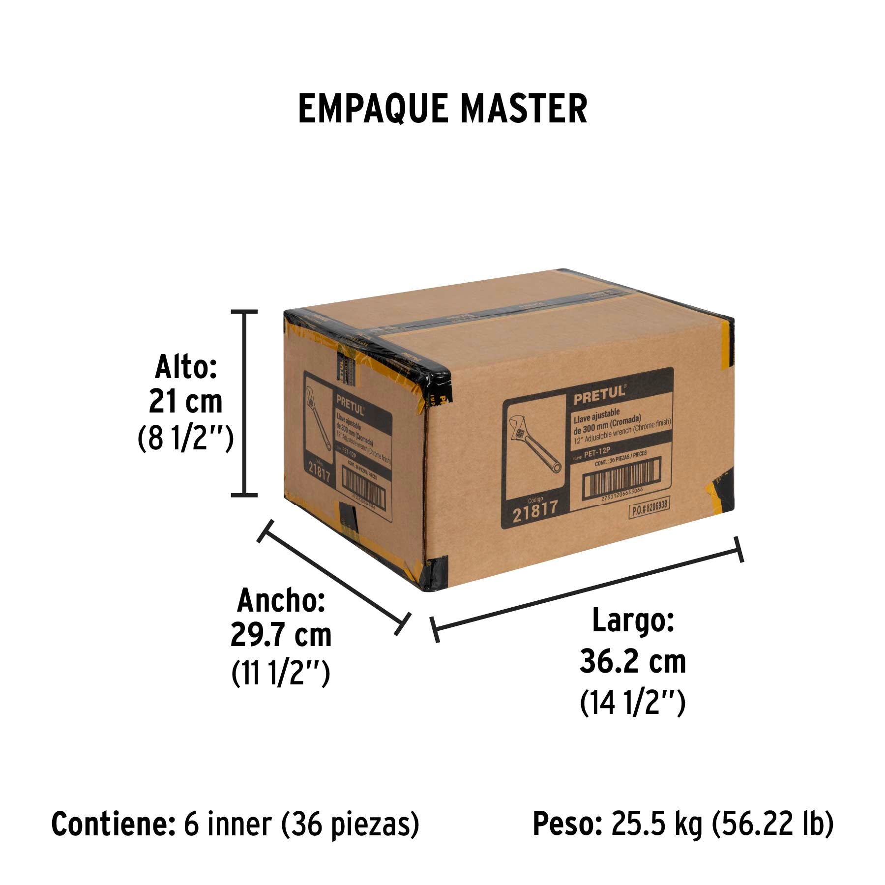 Perico cromado 12", Pretul