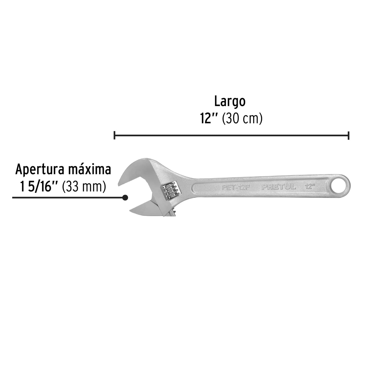 Perico cromado 12", Pretul