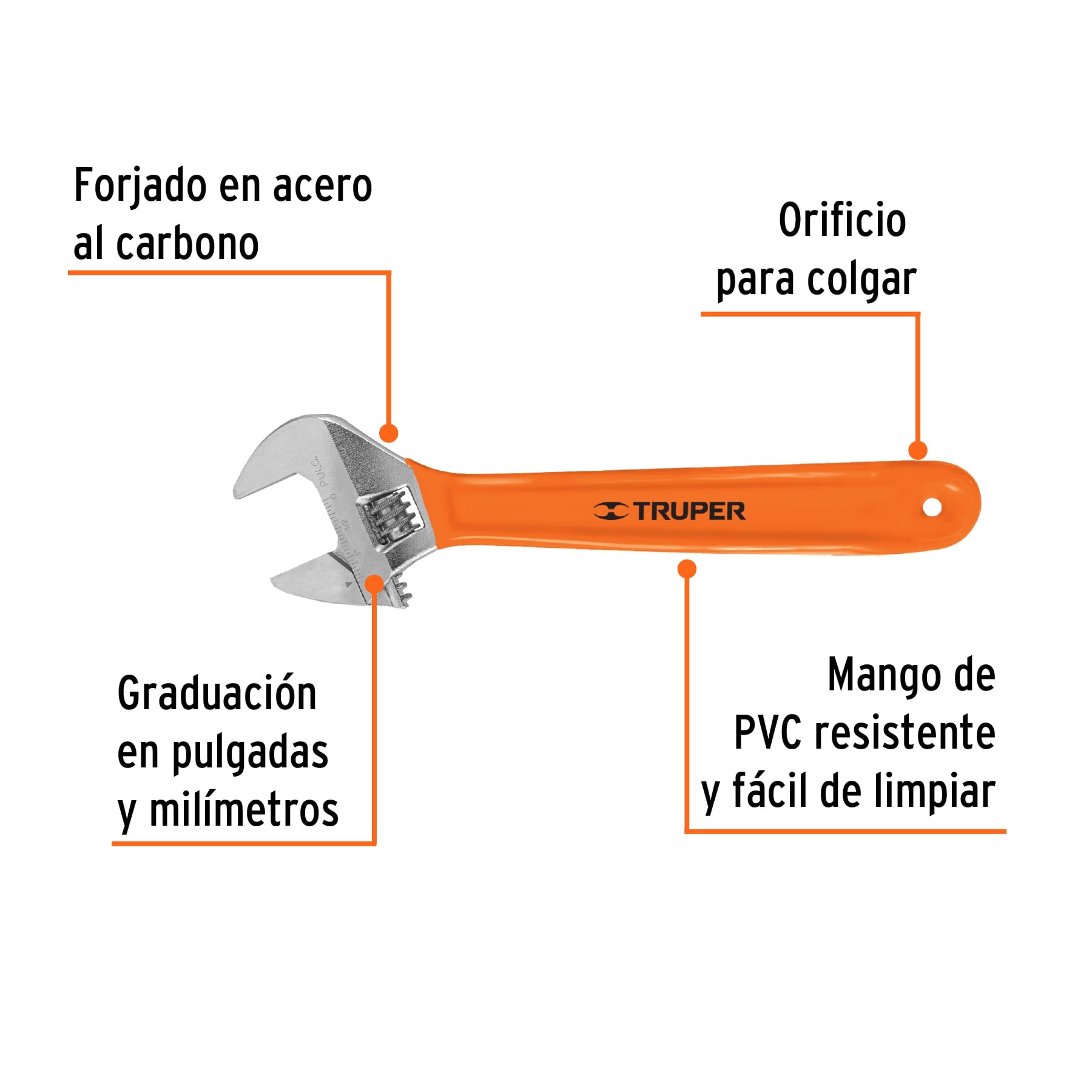 Perico 12" cromado con grip