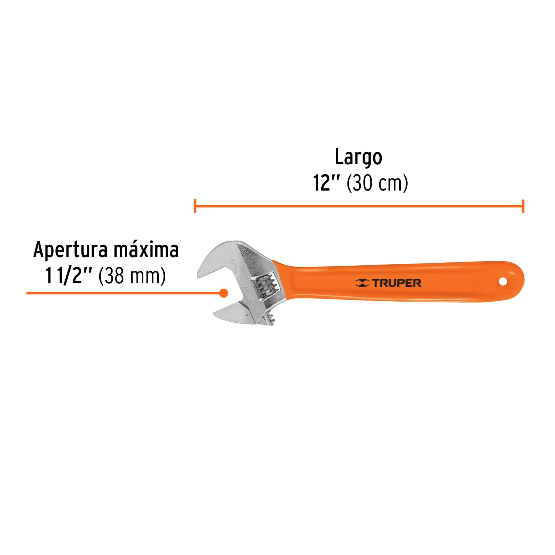 Perico 12" cromado con grip