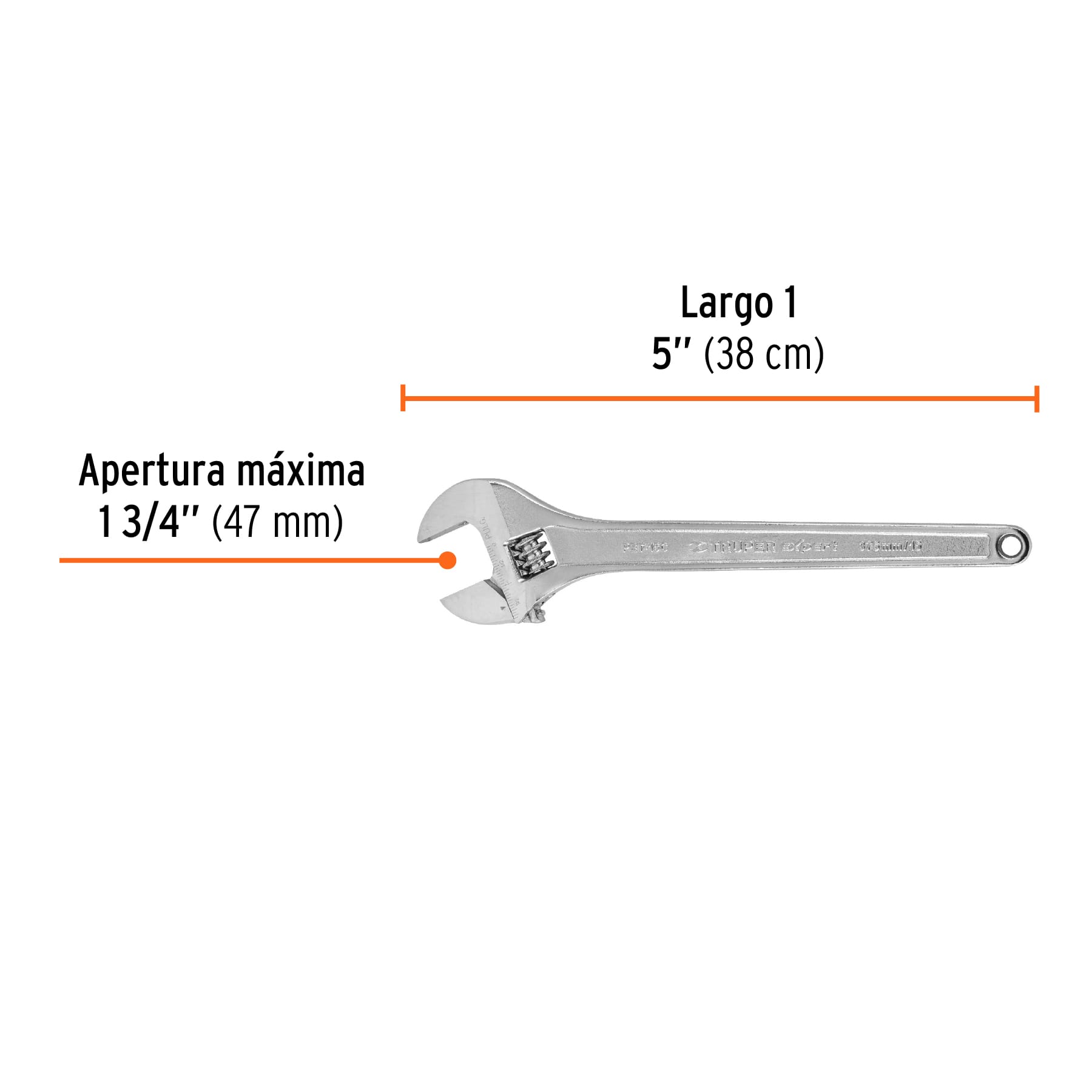 Perico 15" cromado, Truper Expert
