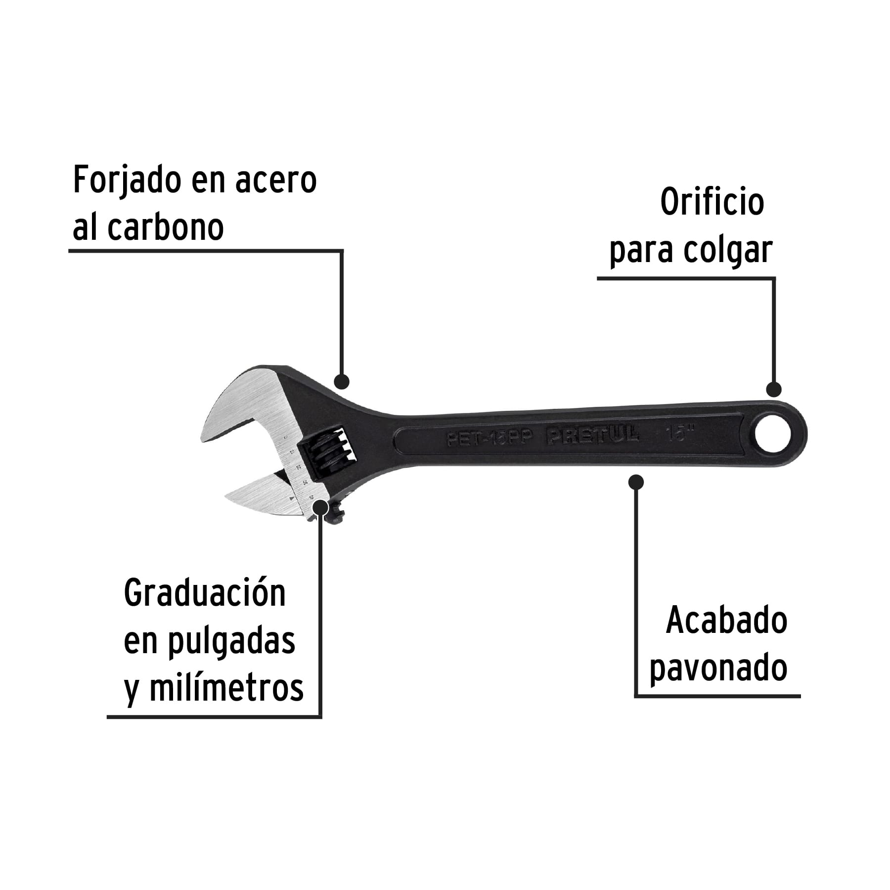 Perico pavonado 15", Pretul