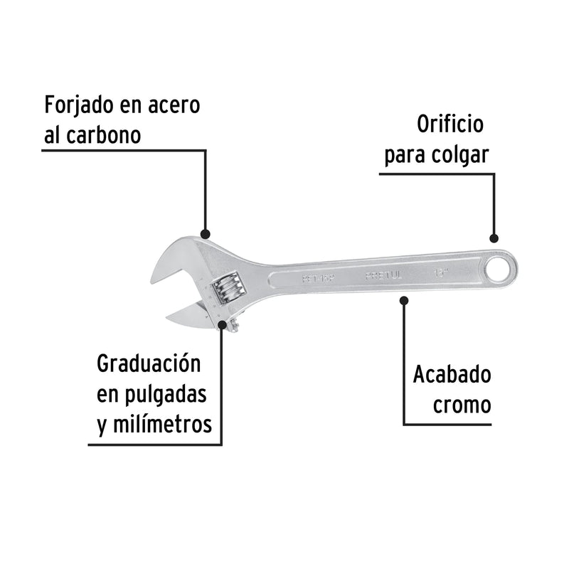 Perico cromado 15", Pretul