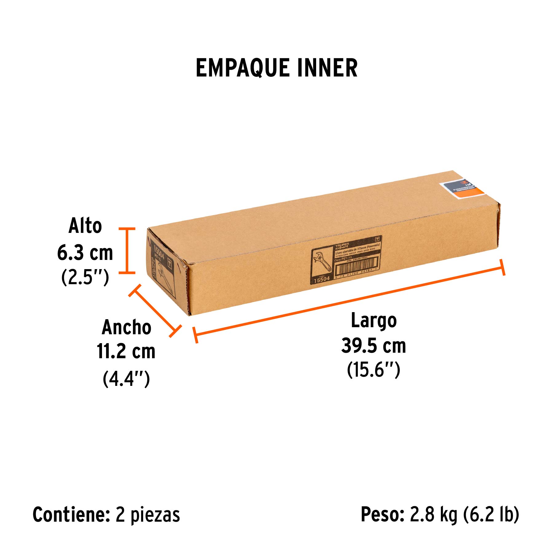 Perico profesional, pavonado 15", Truper Expert en tarjeta