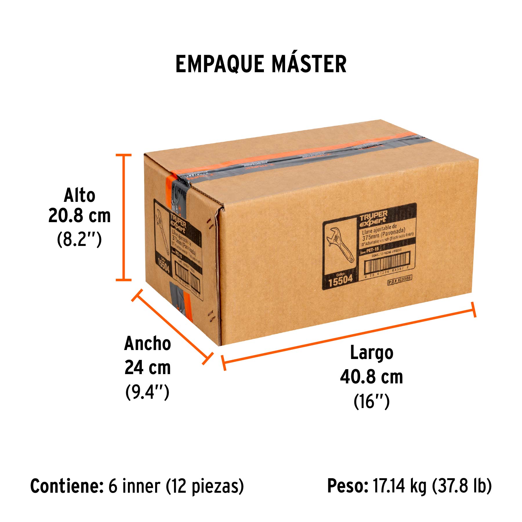 Perico profesional, pavonado 15", Truper Expert en tarjeta