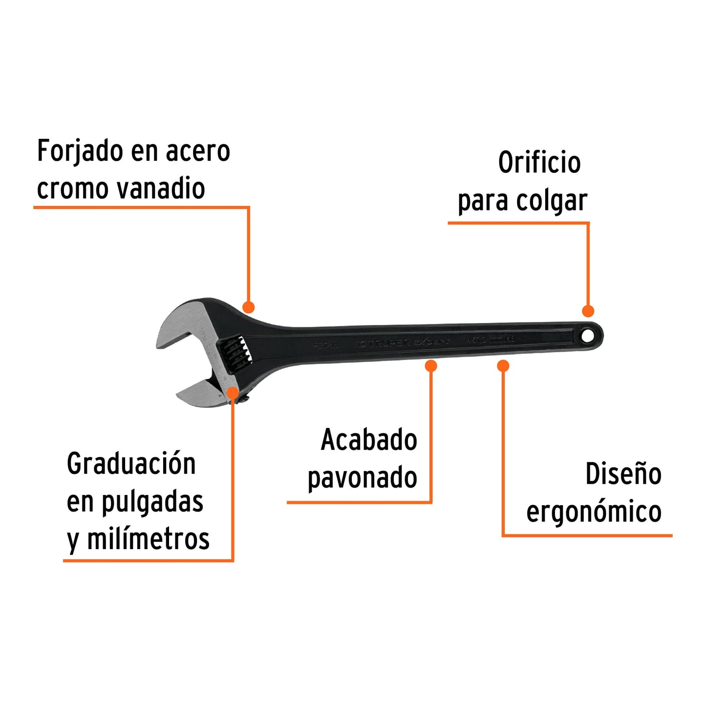 Perico profesional, pavonado 18", Truper Expert en tarjeta