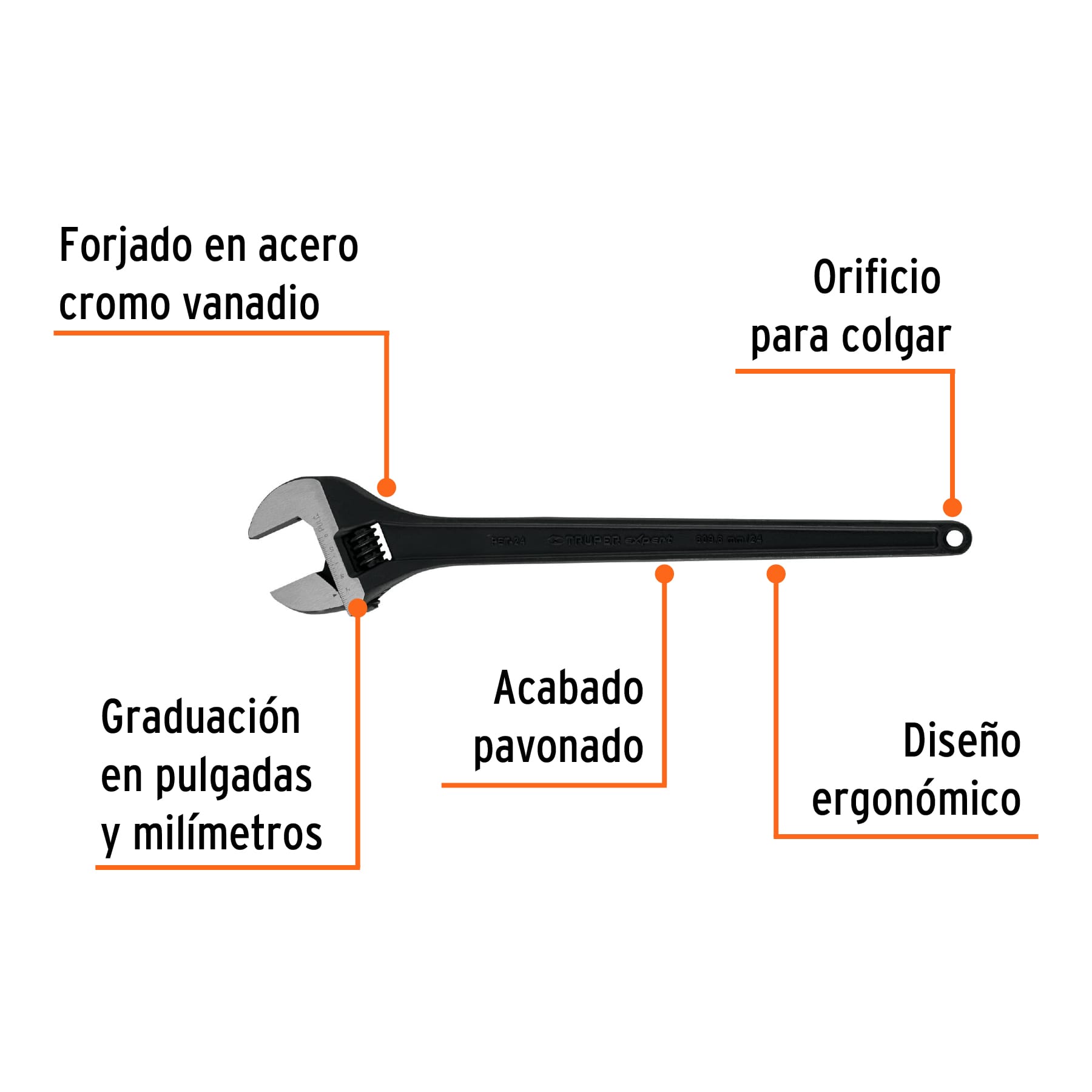 Perico profesional, pavonado 24", Truper Expert en tarjeta