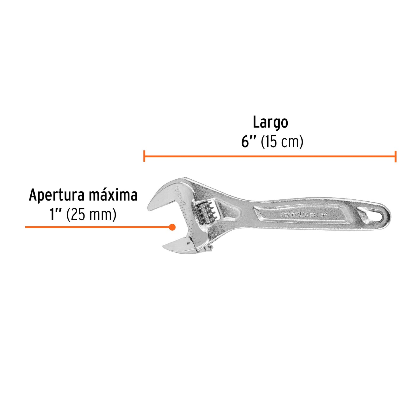 Perico profesional, cromado 6", Truper Expert en tarjeta