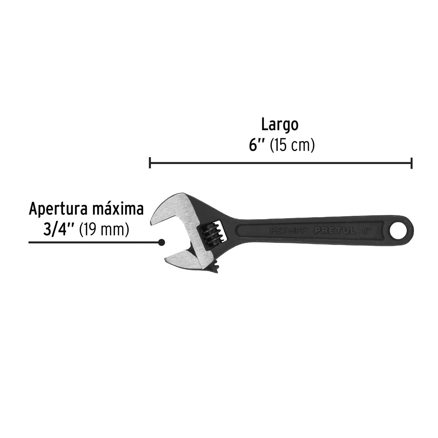 Perico profesional, 6", pavonado, pretul