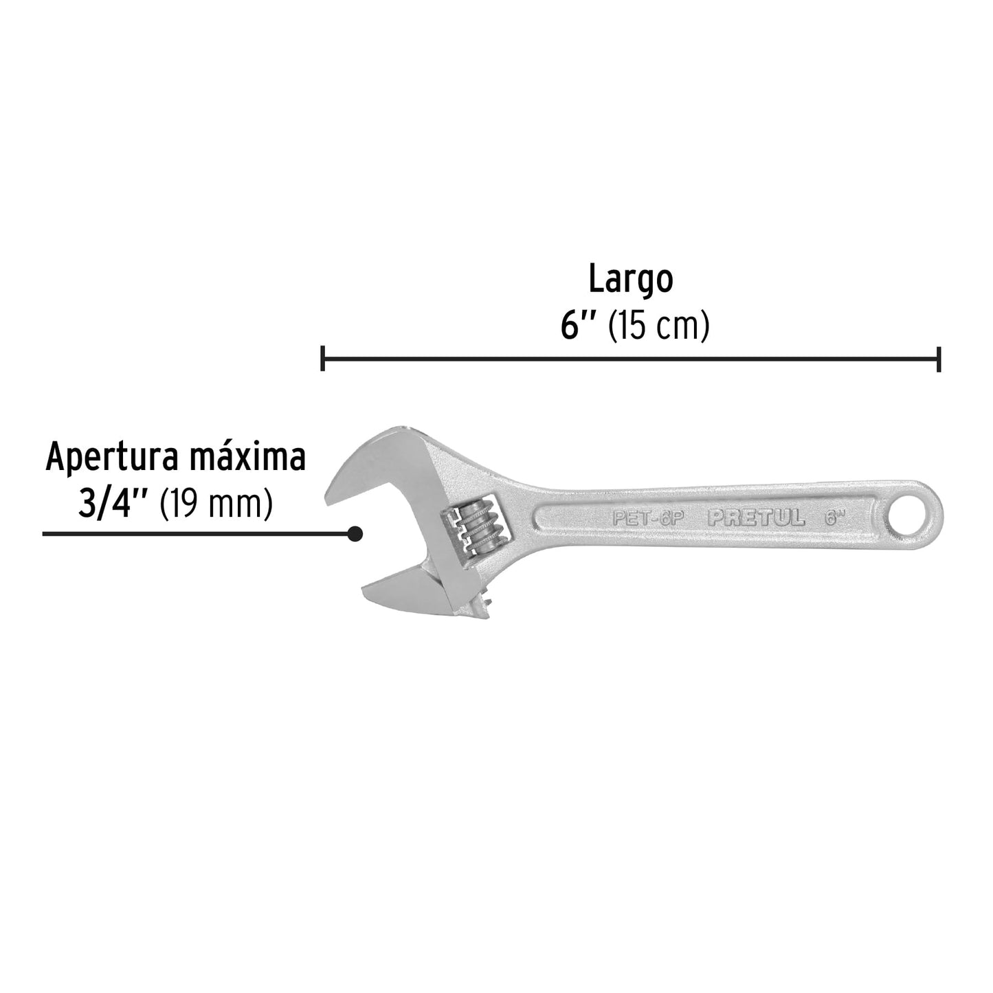 Perico cromado 6", Pretul