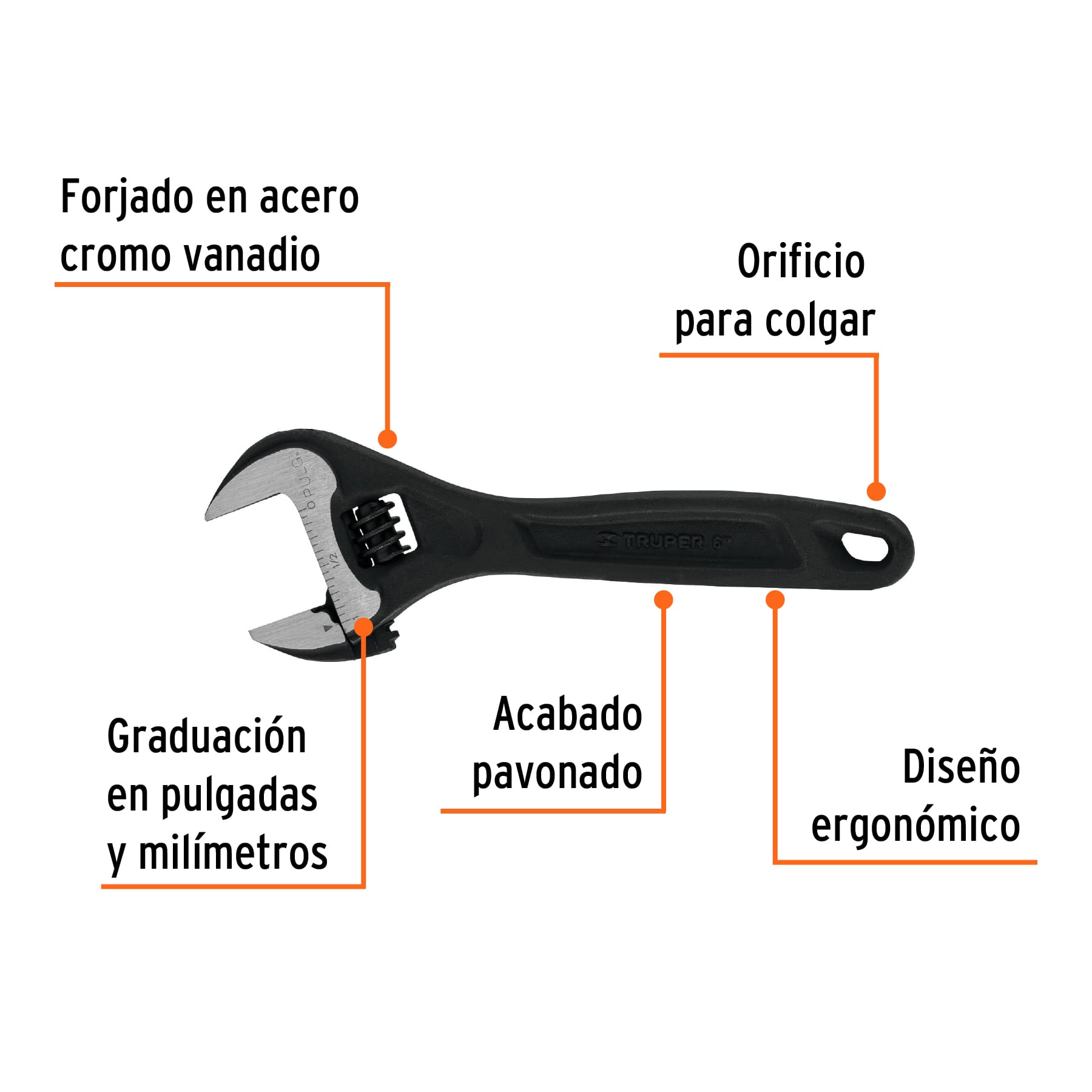 Perico profesional, pavonado 6", Truper Expert en tarjeta
