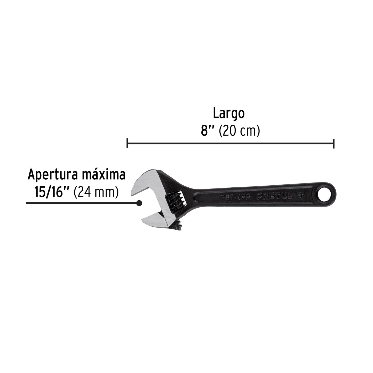 Perico profesional, 8", pavonado, pretul
