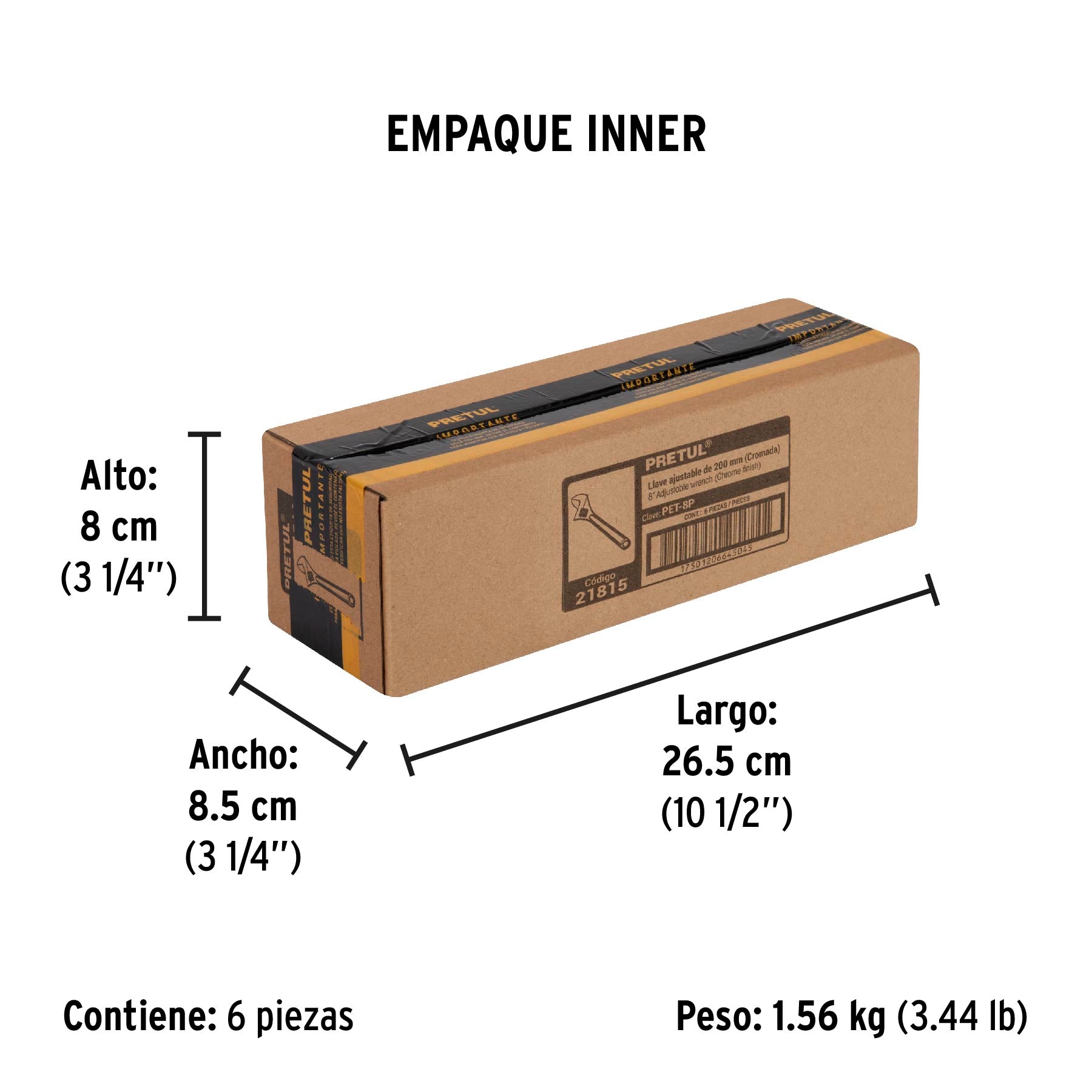 Perico cromado 8", Pretul