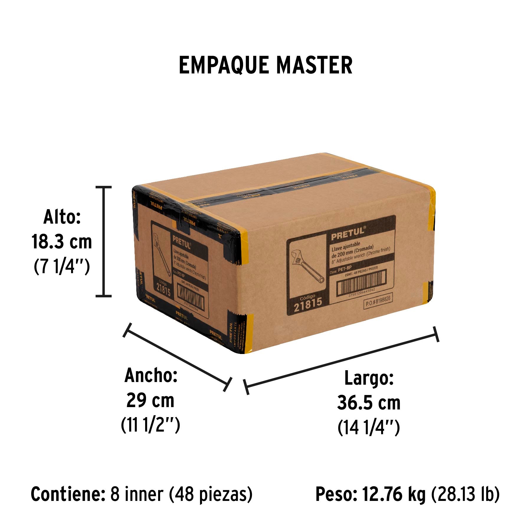 Perico cromado 8", Pretul
