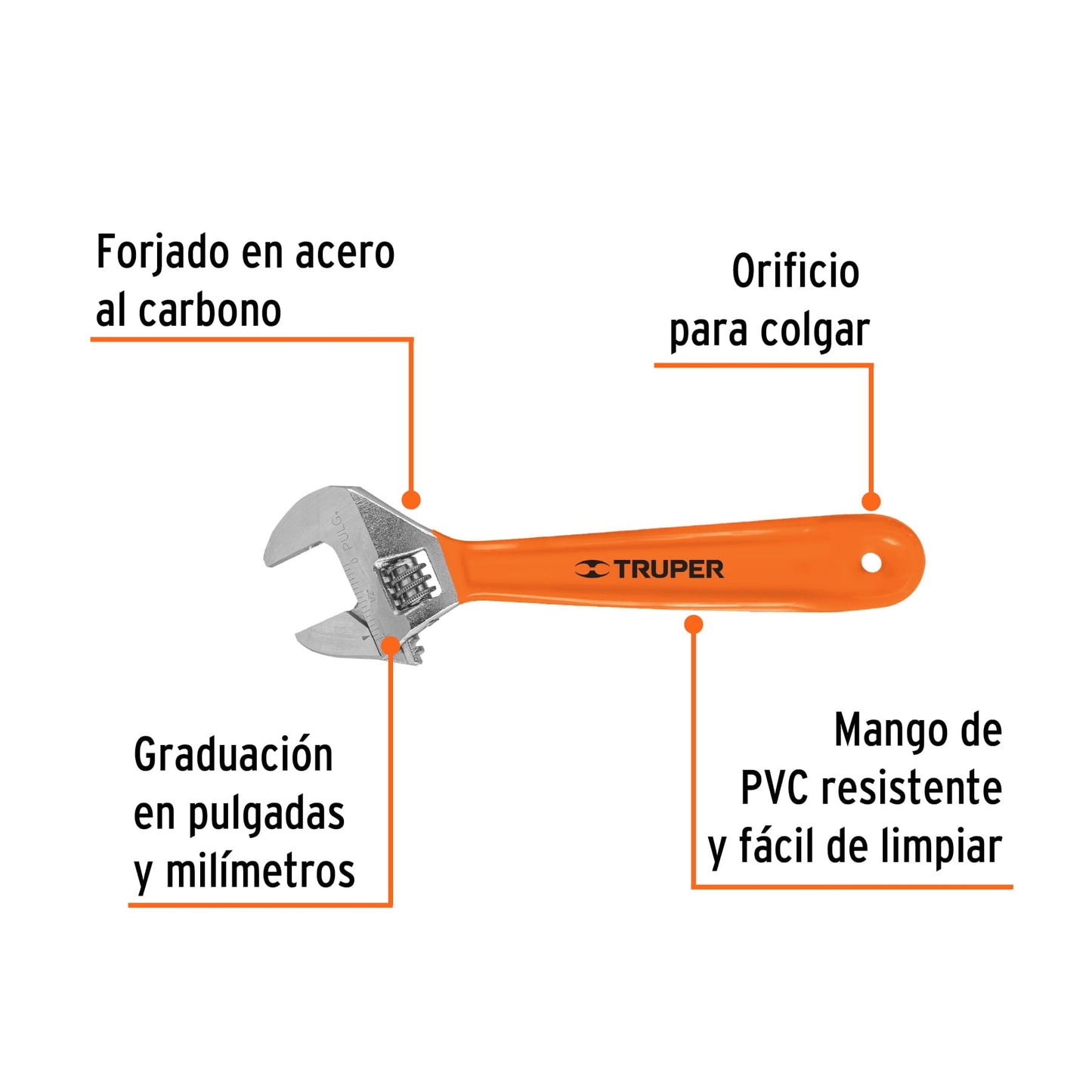 Perico 8" cromado con grip