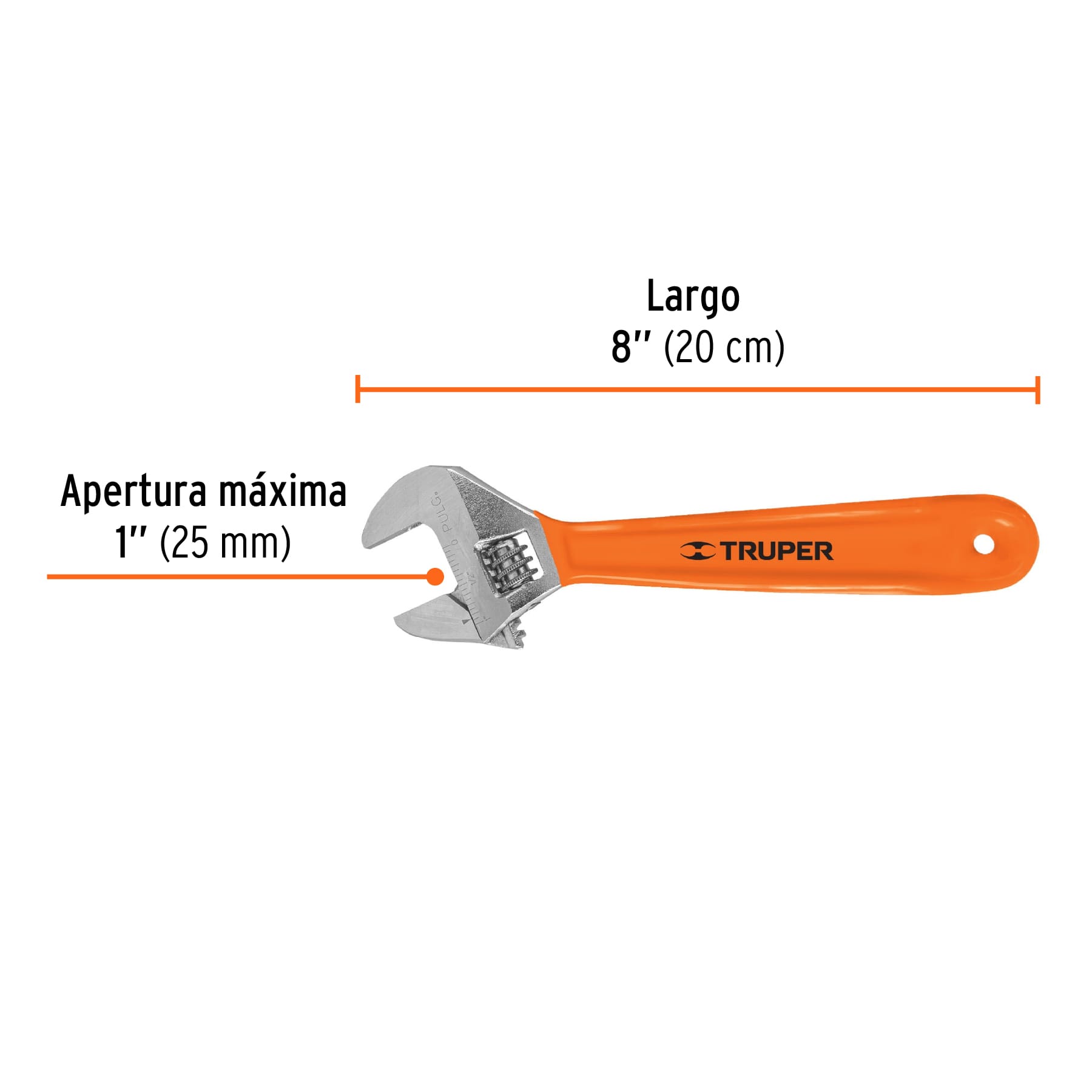 Perico 8" cromado con grip