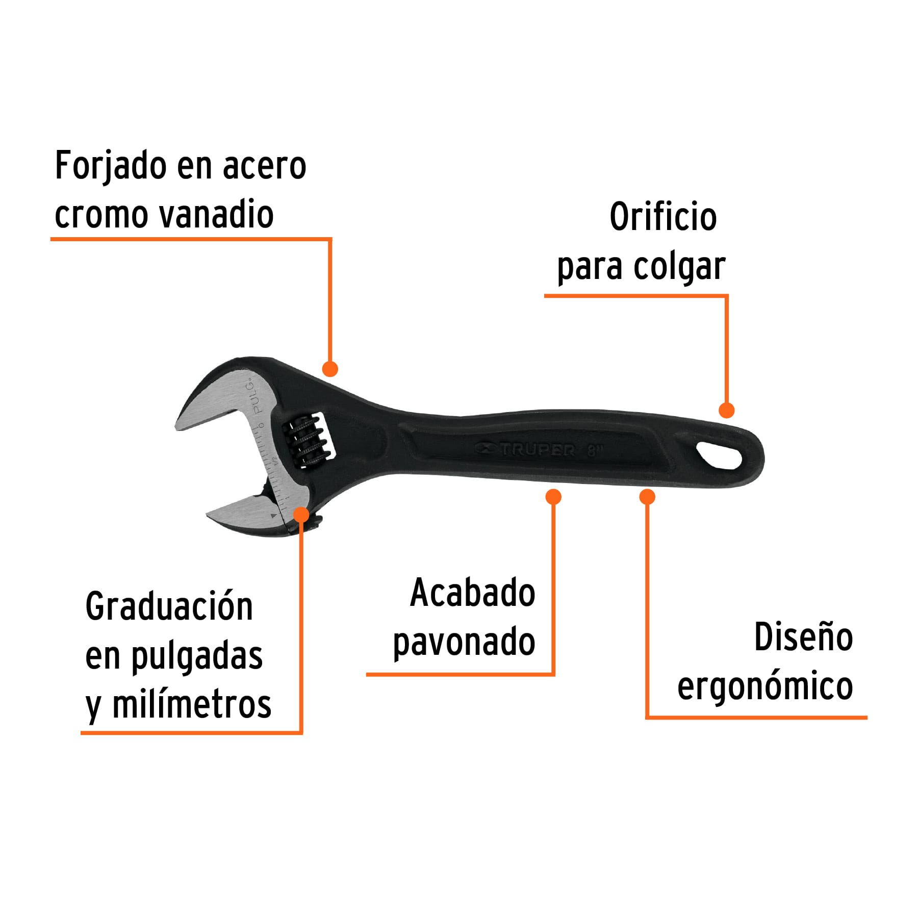 Perico profesional, pavonado 8", Truper Expert en tarjeta