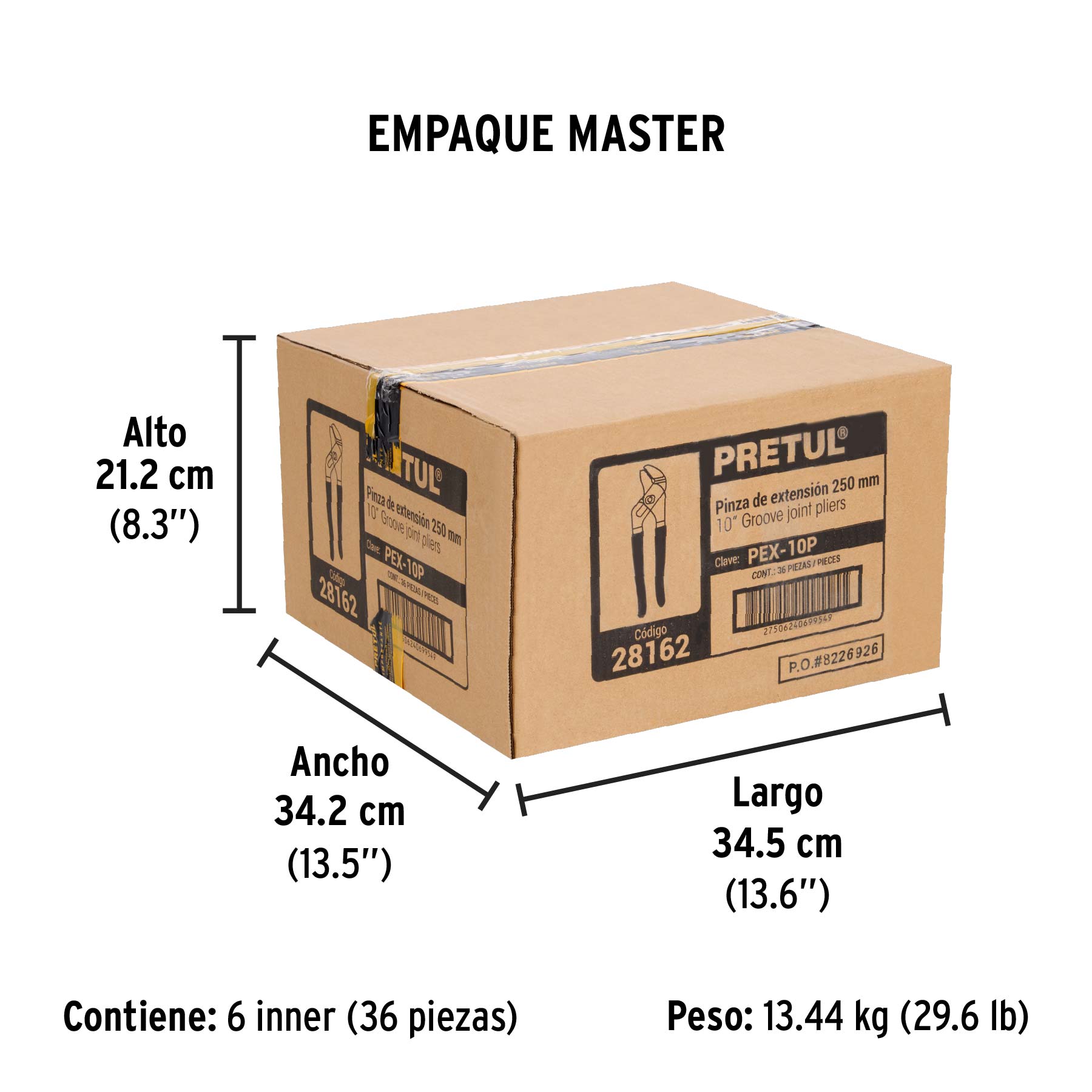 Pinza de extensión 10' mango de vinil, Pretul