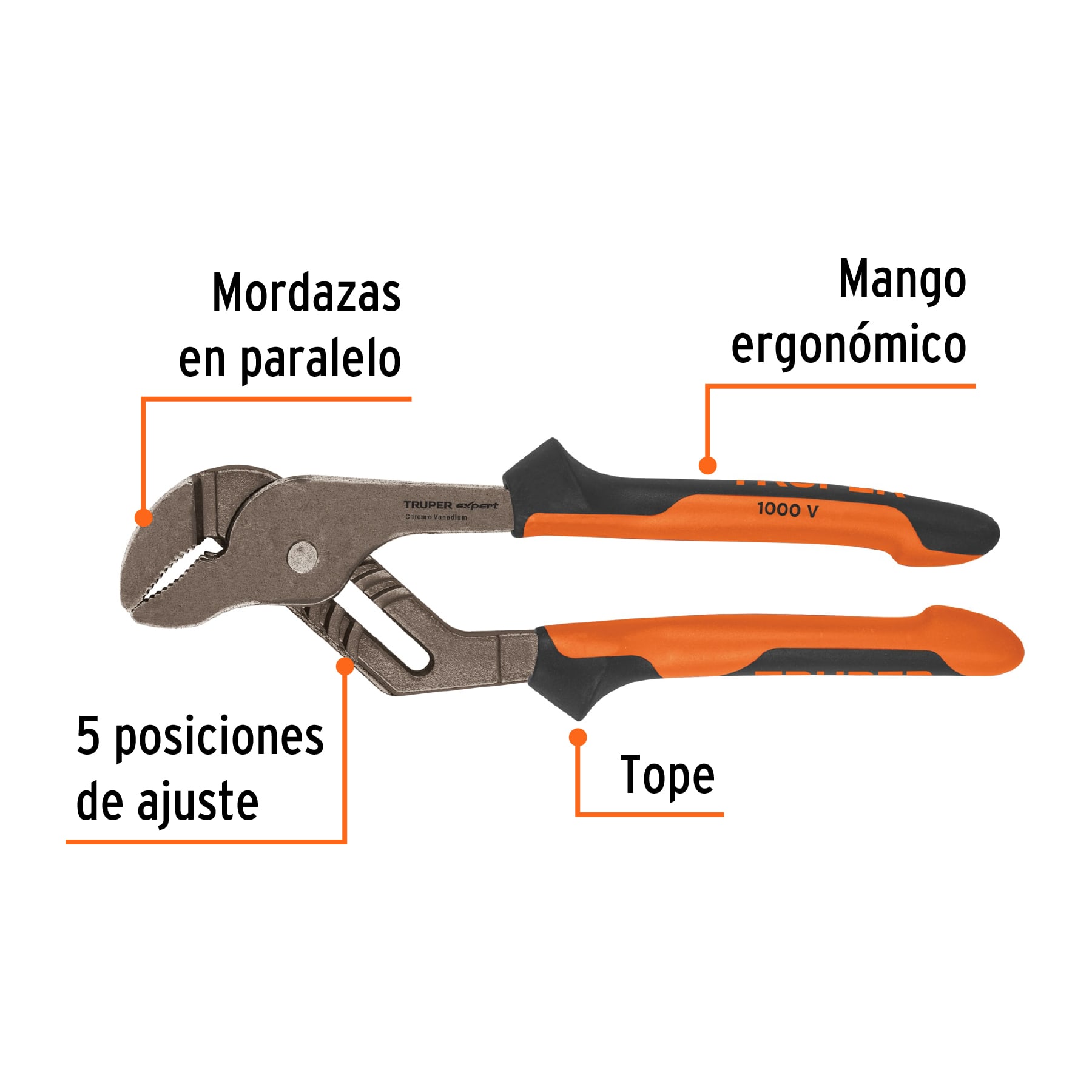 Pinzas de extensión 10", mango comfort grip