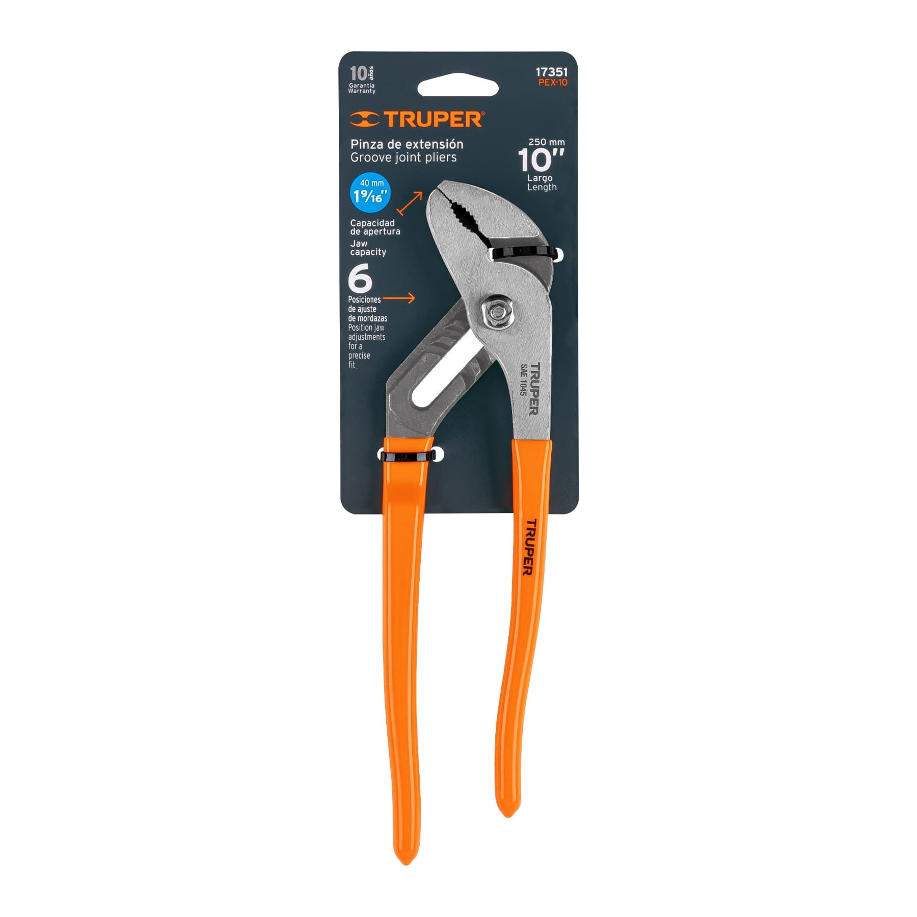 Pinza de extensión 10", mango de vinil